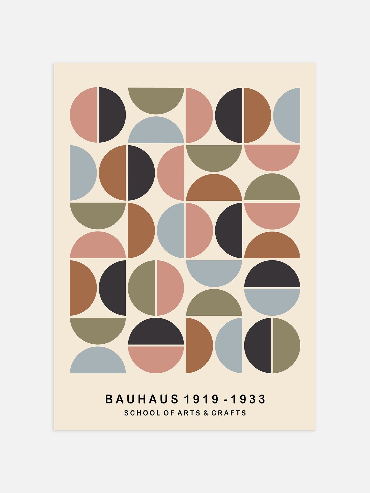 Bauhaus Poster - Muted Pastels Geometric Wall Art | Modernist Abstract Print