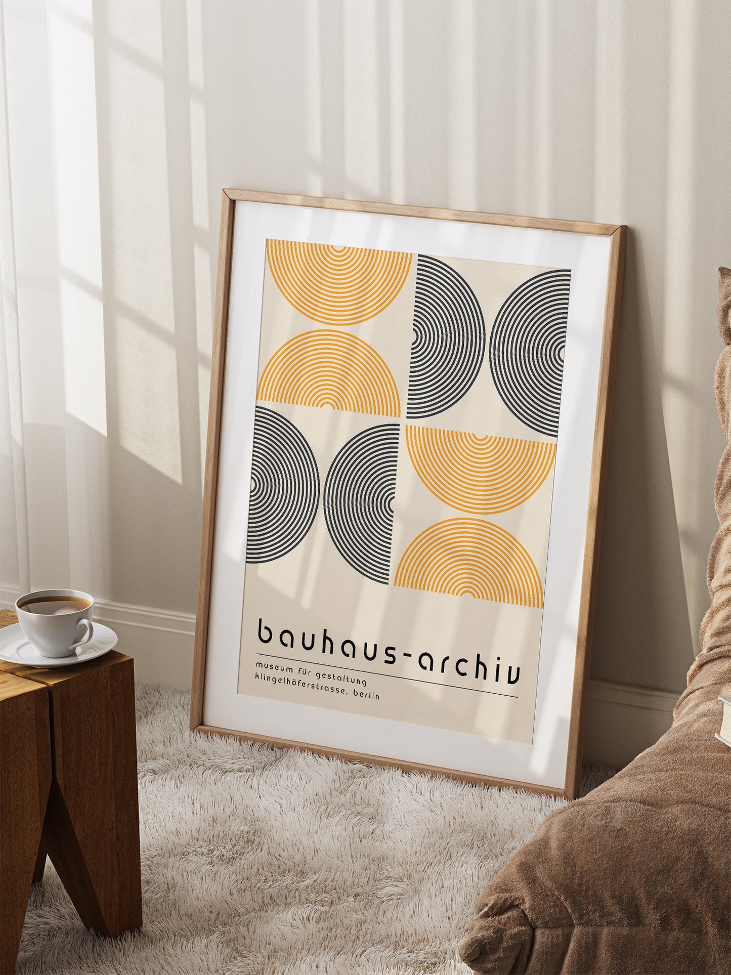 Bauhaus Poster – Yellow Arches Print | Modern Art Print & Geometric Wall Art