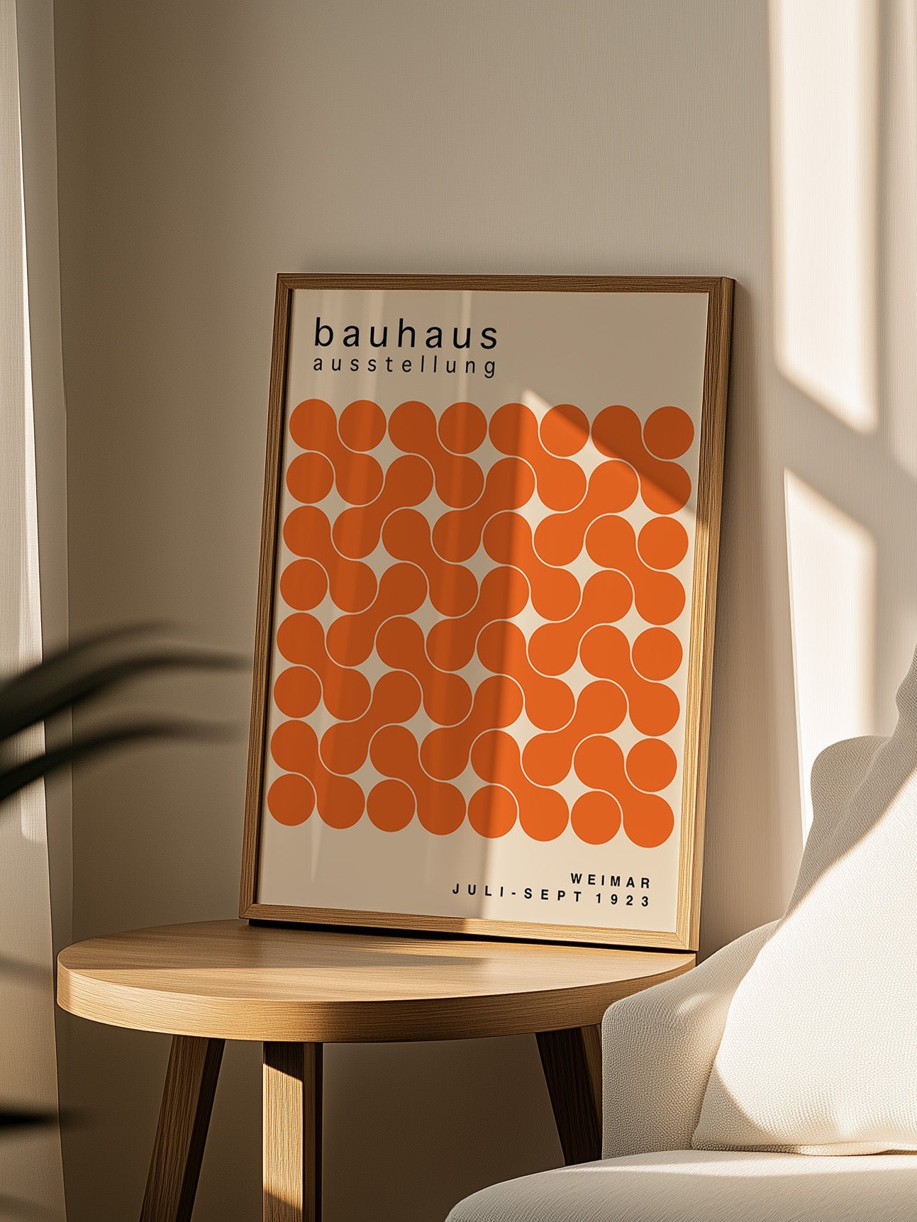 Orange Bauhaus Poster – Geometric Wall Art Print for Living Room & Studio