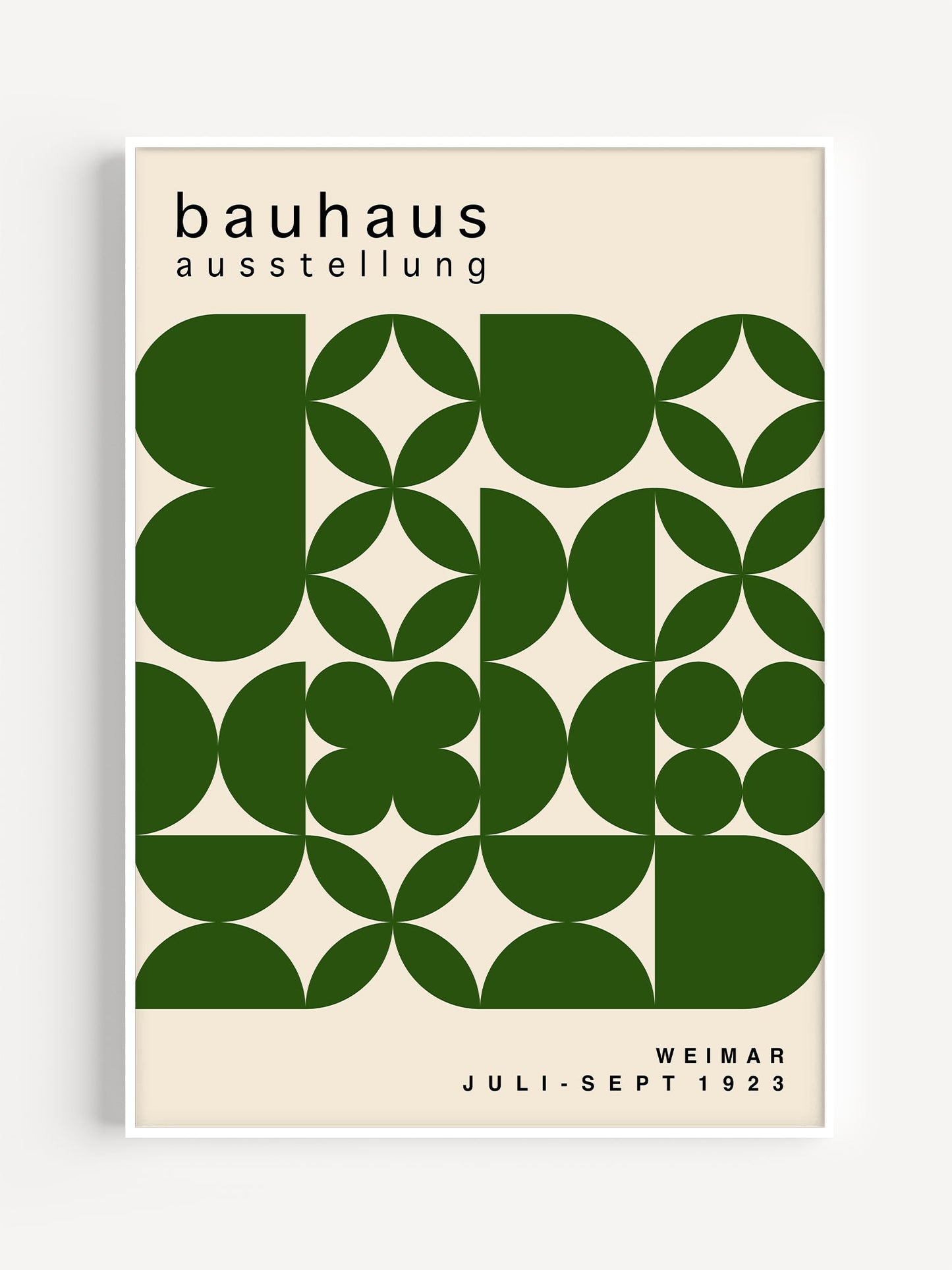 Green Bauhaus Print - Geometric Art Print | Modernist Poster Art Framed
