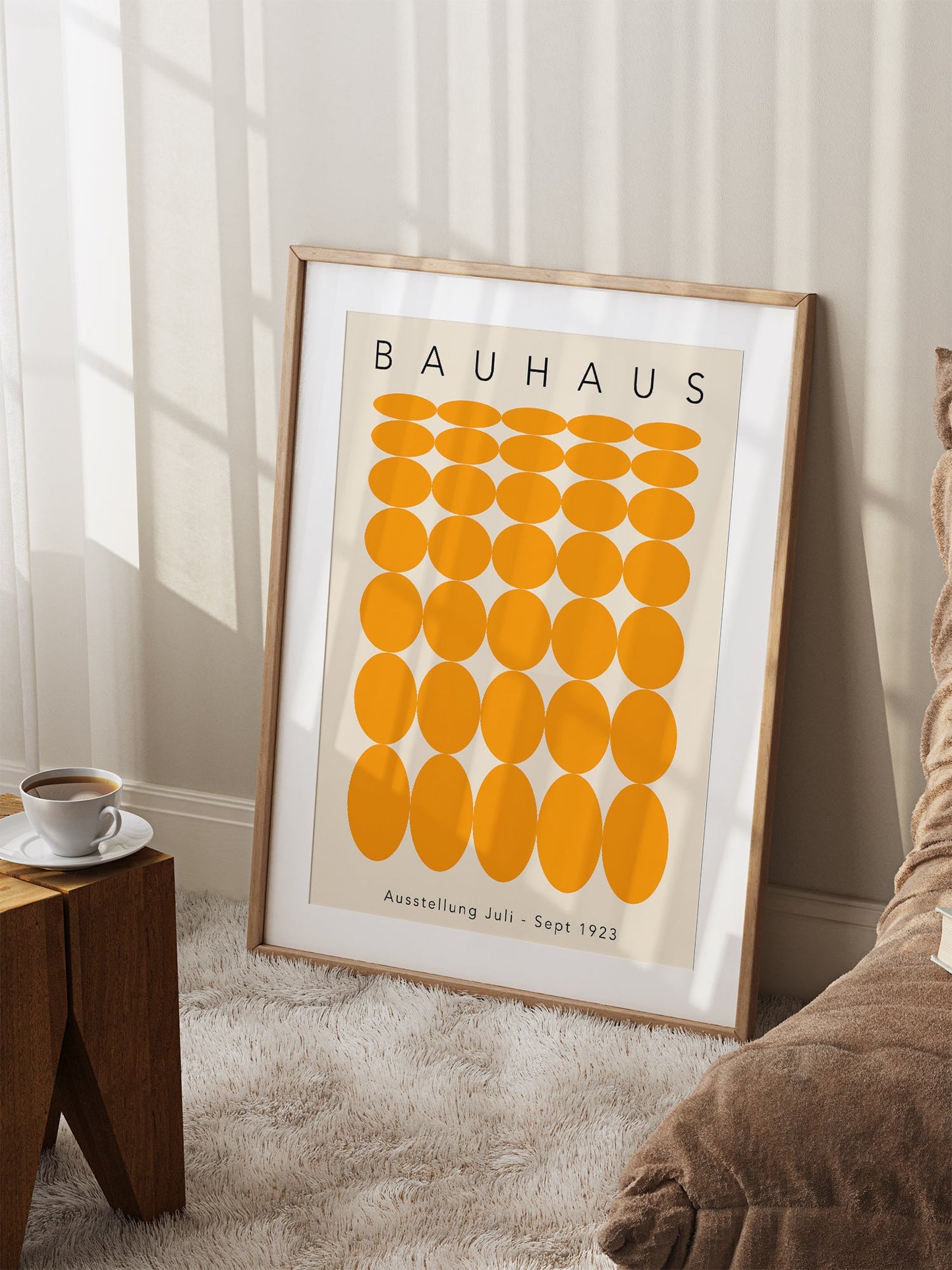 Postmodern Bauhaus Poster – Orange Geometric Wall Art | Modern Minimalist Decor