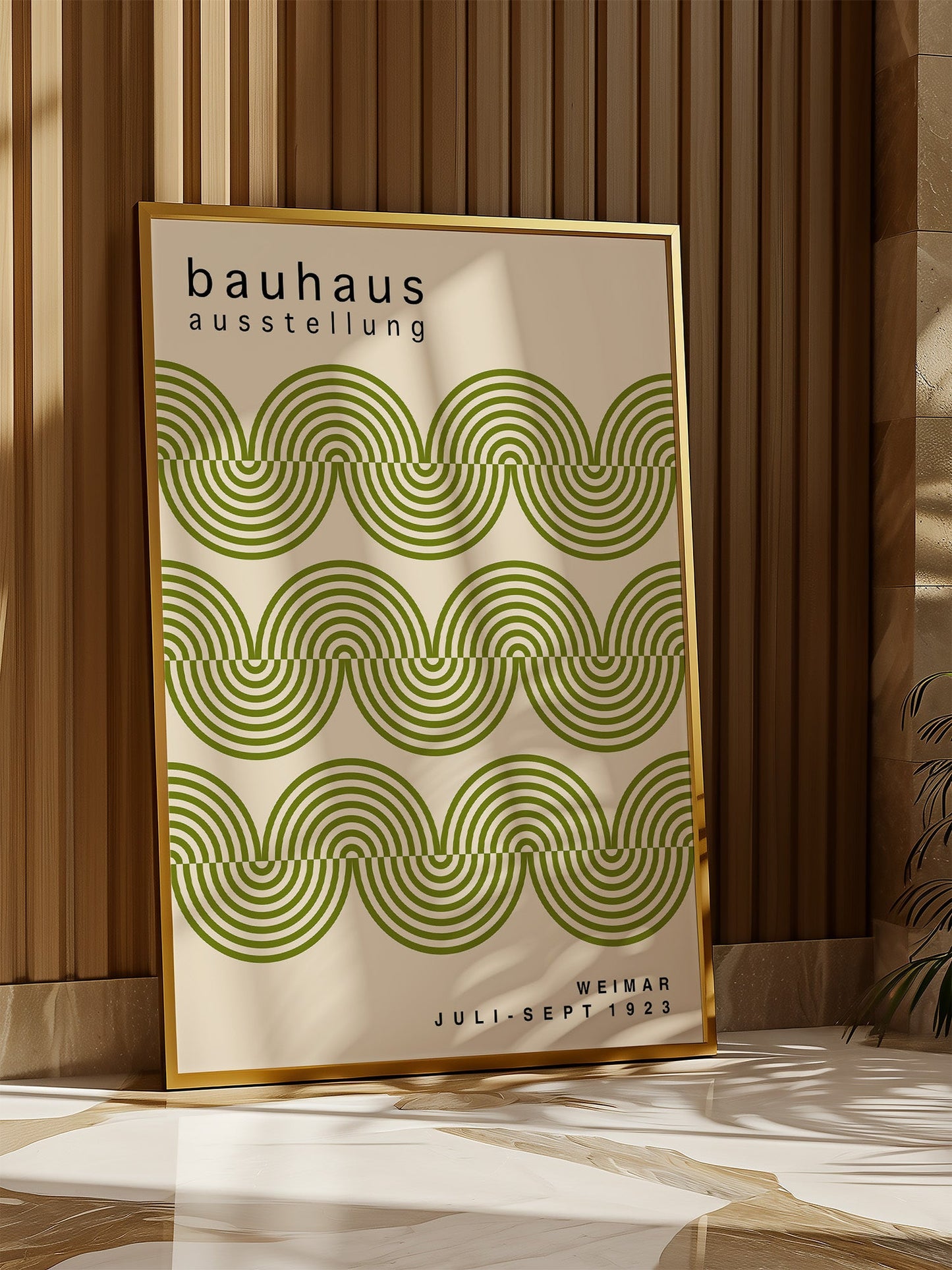 Bauhaus Poster – Green Geometric Print | Modernist Style Wall Art for Living Room