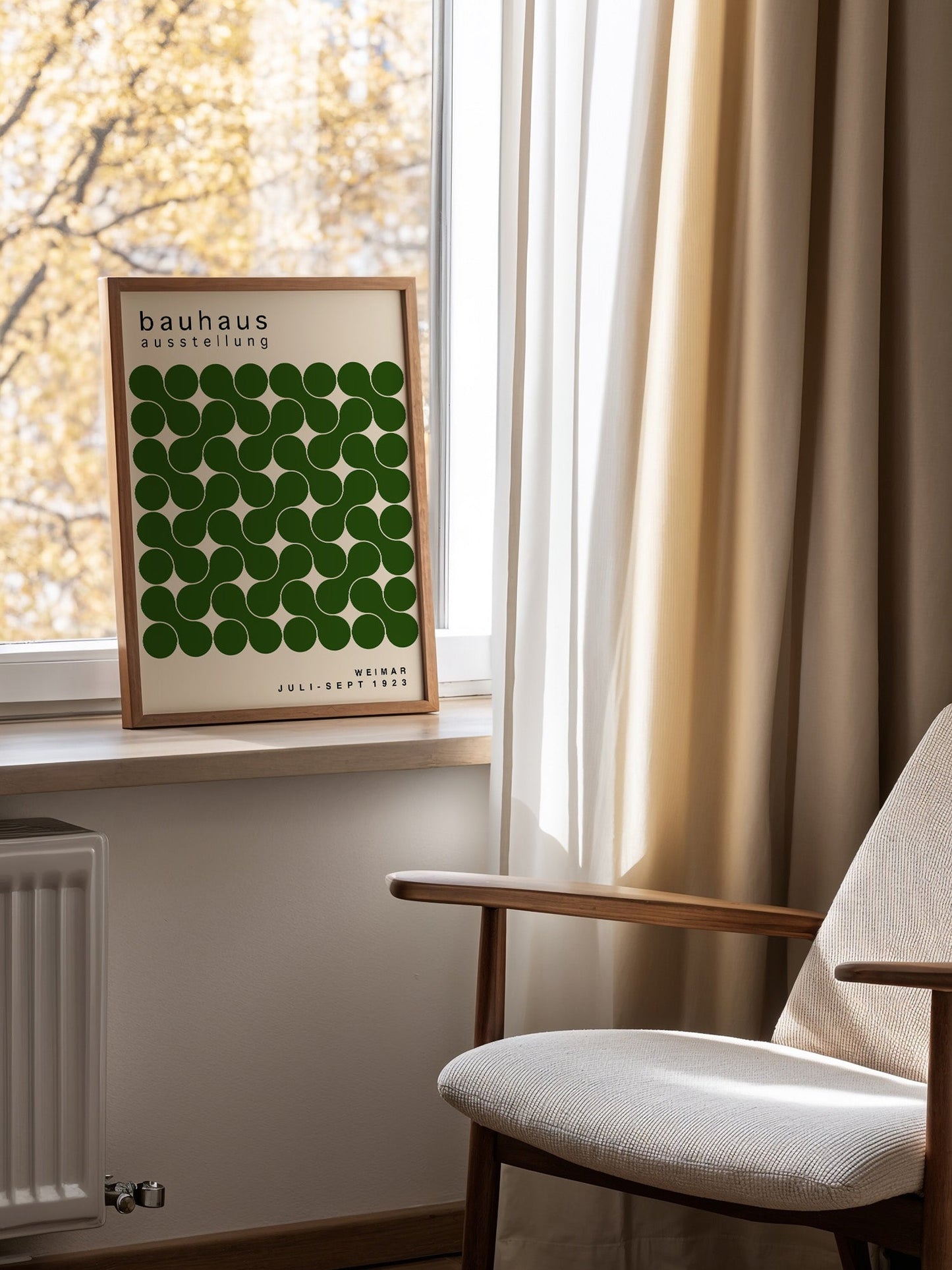 Green Bauhaus Print – Bold Geometric Wall Art | Framed Option | Modernist Art Print