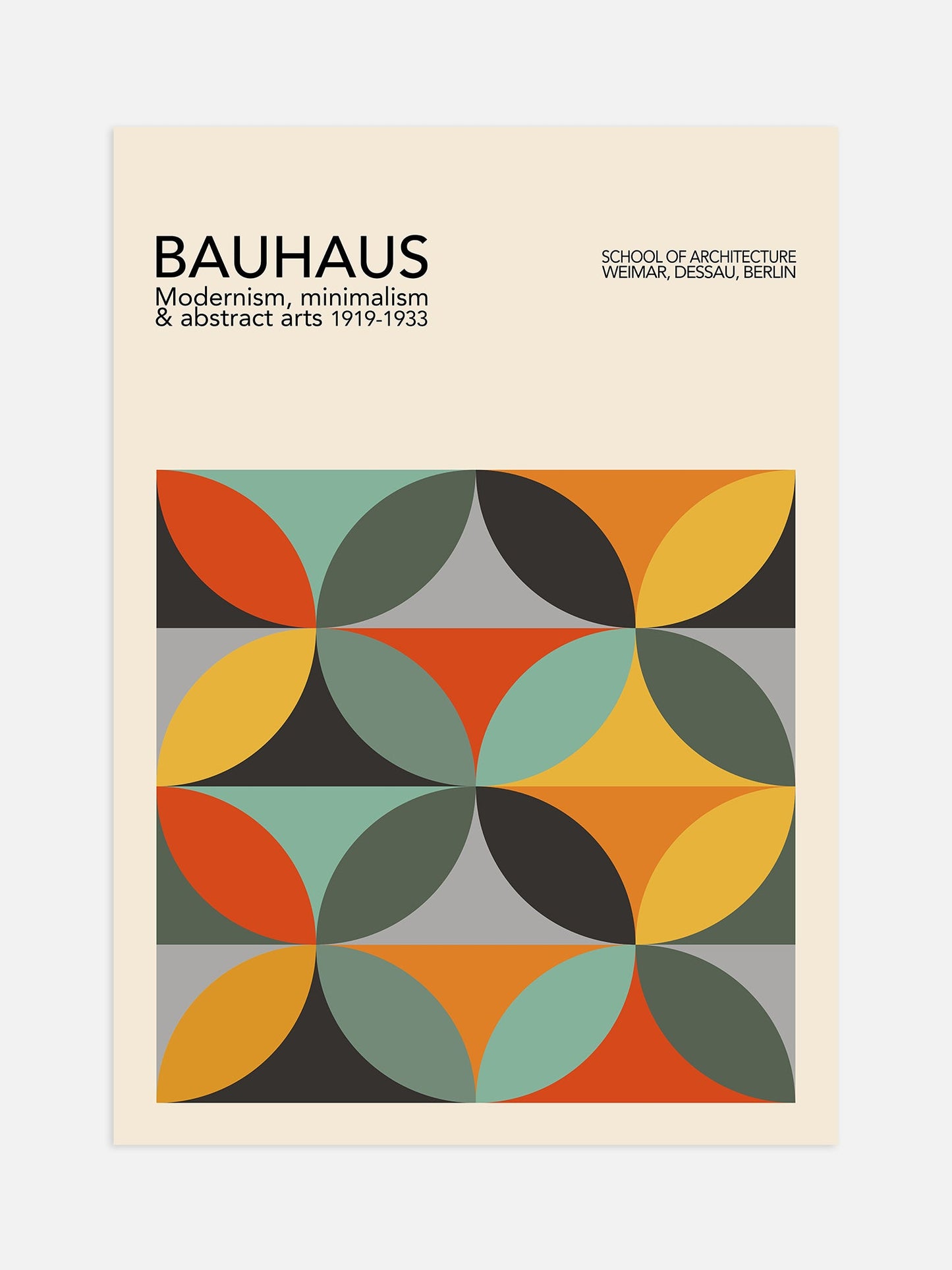 Bauhaus Exhibition Poster – Mid Century Geometric Art Print Framed Poster