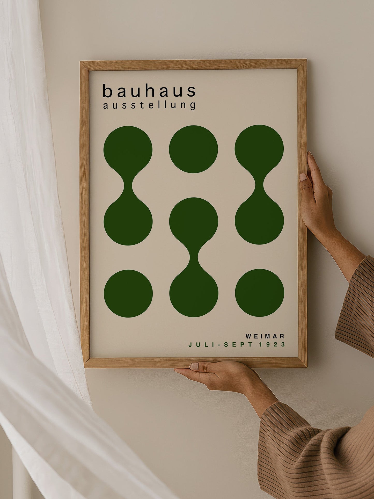 Green Bauhaus Poster - Mid Century Art Print | Modern Wall Art for Living Room Decor