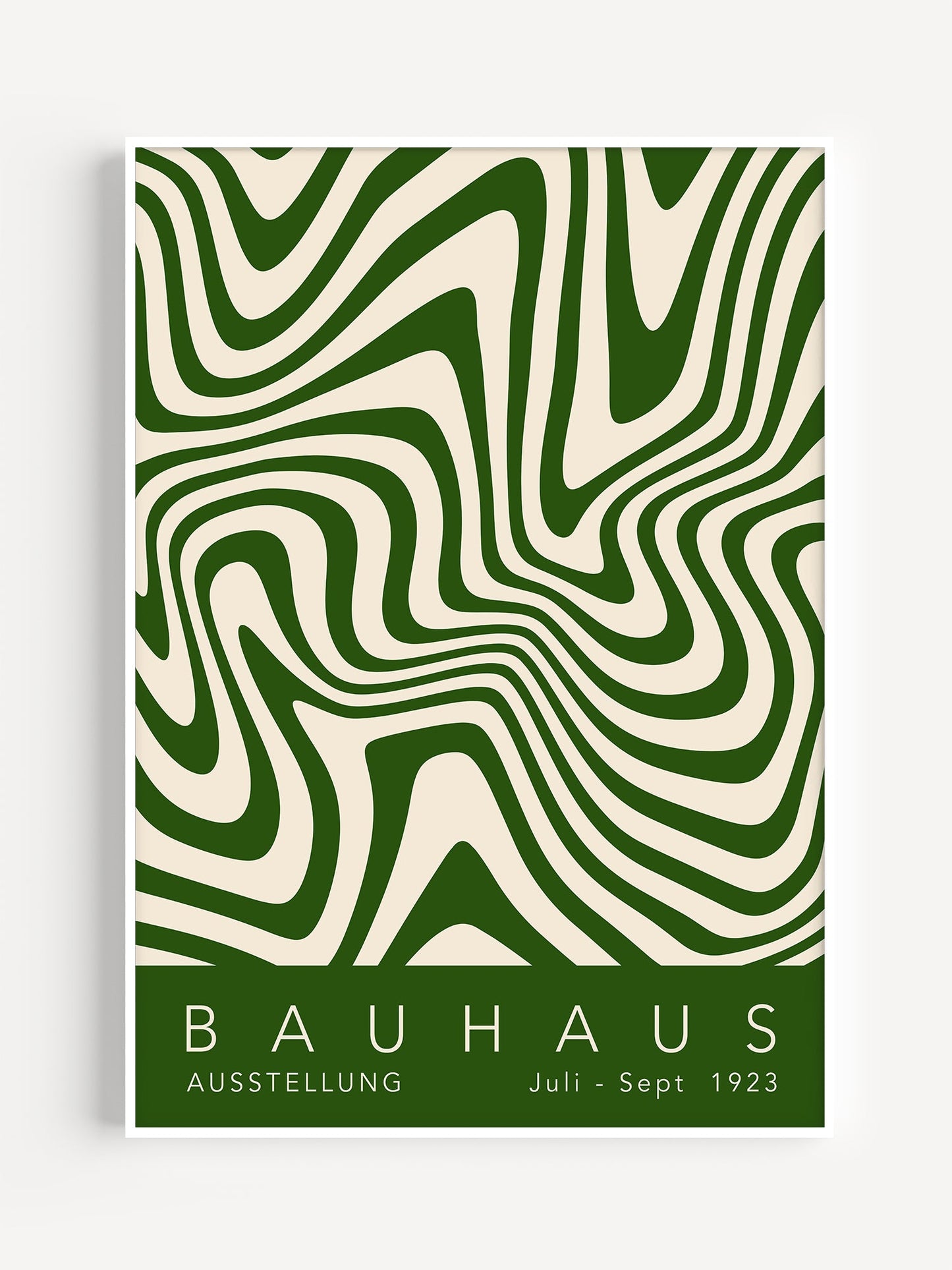 Wavy Green Bauhaus Poster – Modern Wall Art | Mid Century Abstract Print