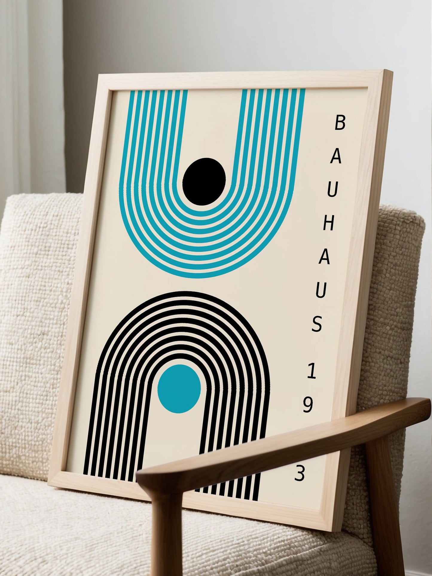 Bauhaus Art Print - Turquoise Geometric Wall Art | Modernist Poster Print