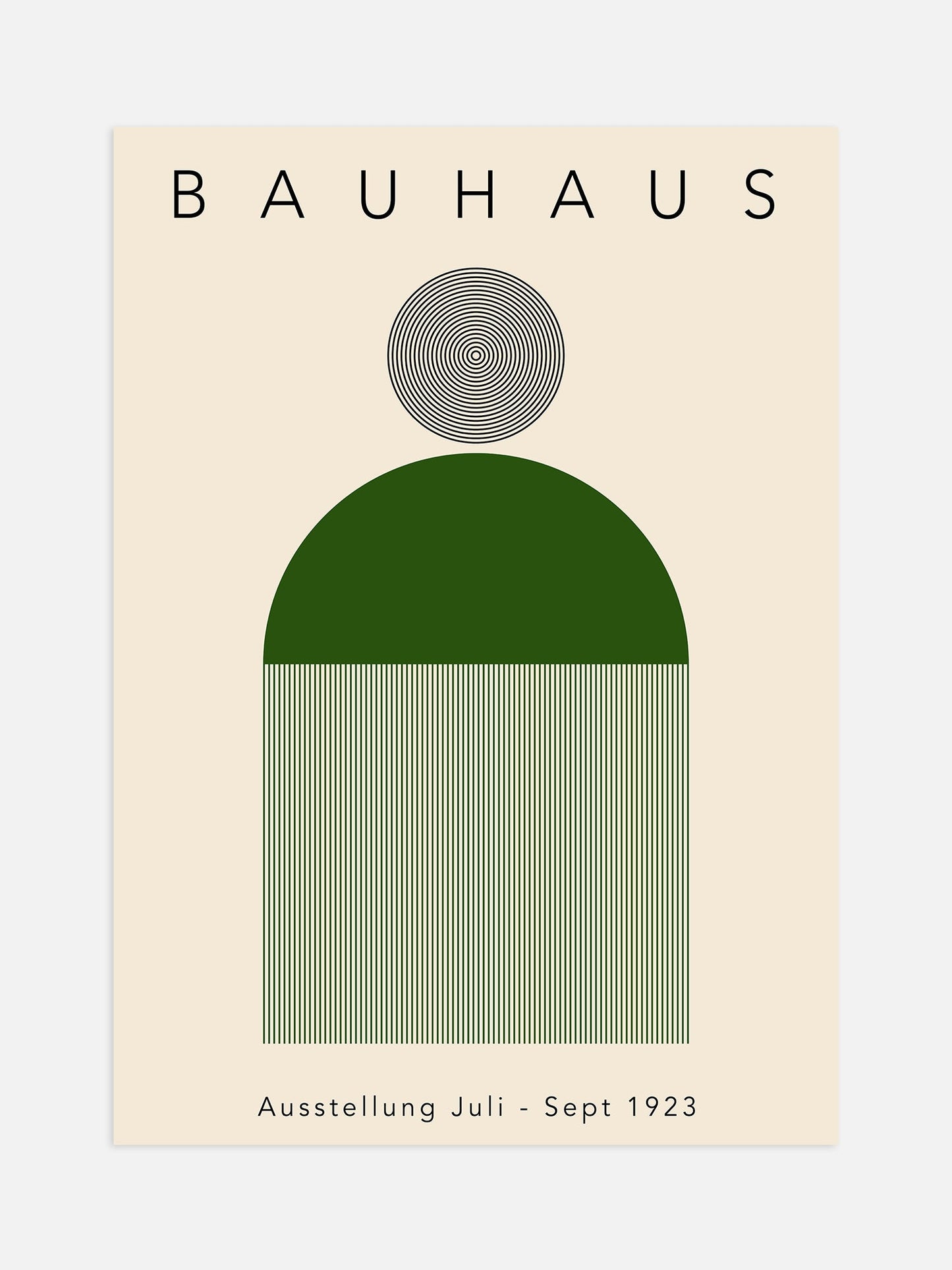 Bauhaus Poster - Green Mid Century Geometric Art Print | Luxe Poster Co Framed