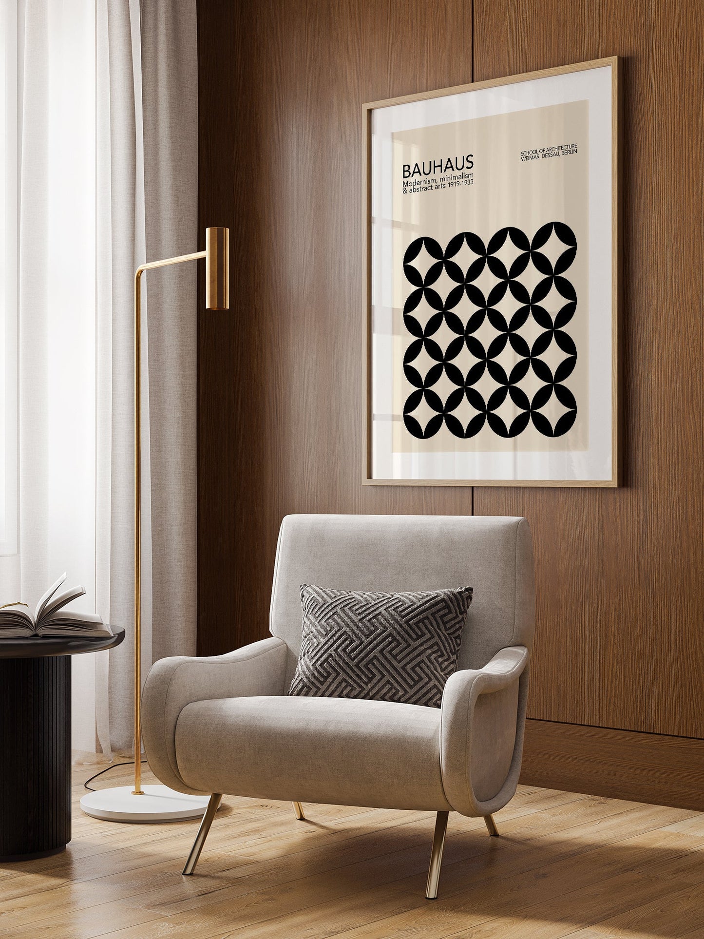 Bauhaus Architecture Poster – Modern Art Print with Geometric Wall Art Design