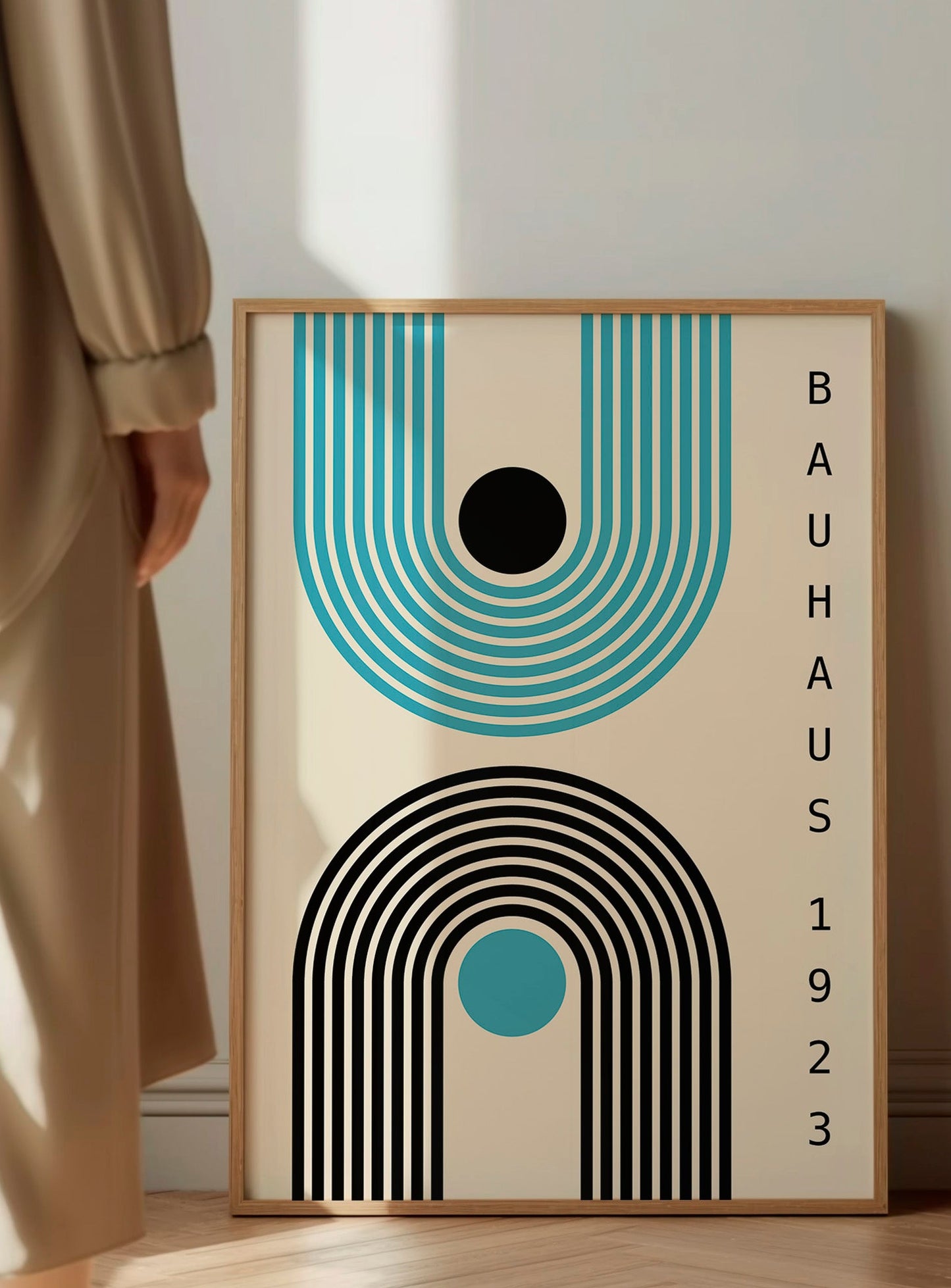 Bauhaus Art Print - Turquoise Geometric Wall Art | Modernist Poster Print