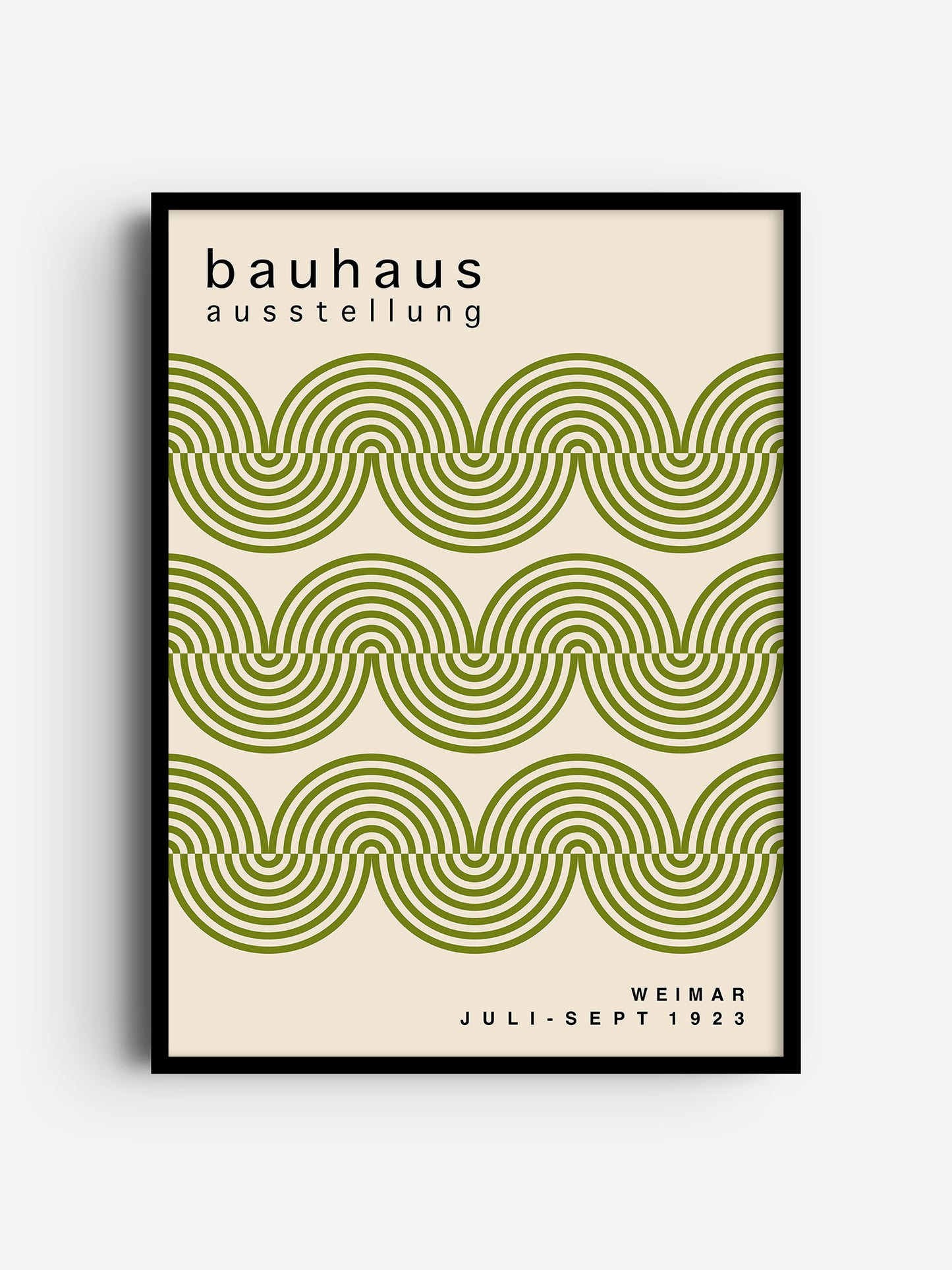 The image is a poster for the Bauhaus exhibition in Weimar, Germany, which took place from July 23, 1929 to September 23, 1933.