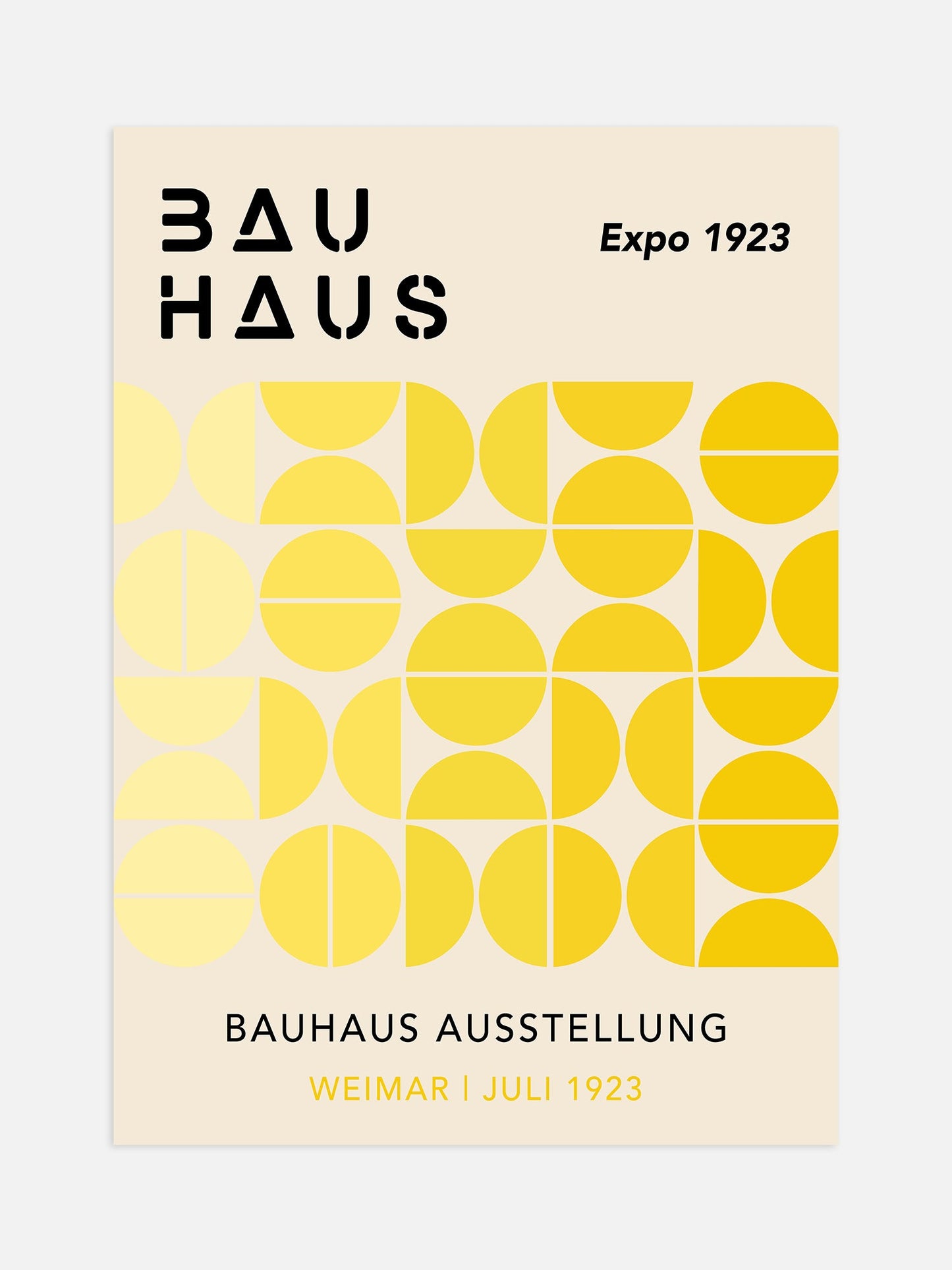 Bauhaus Exhibition Poster – Yellow Geometric Wall Art Framed Print