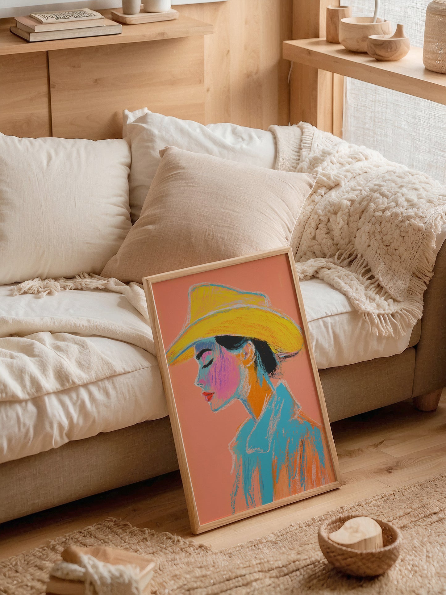 Abstract Cowgirl Portrait Print | Digital Download