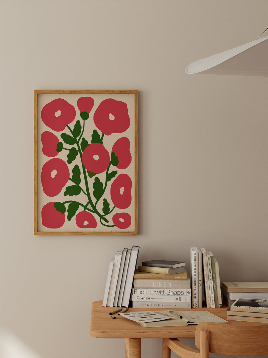 Abstract Red Poppy Abstract Red Poppies Poster – Luxe Poster Co