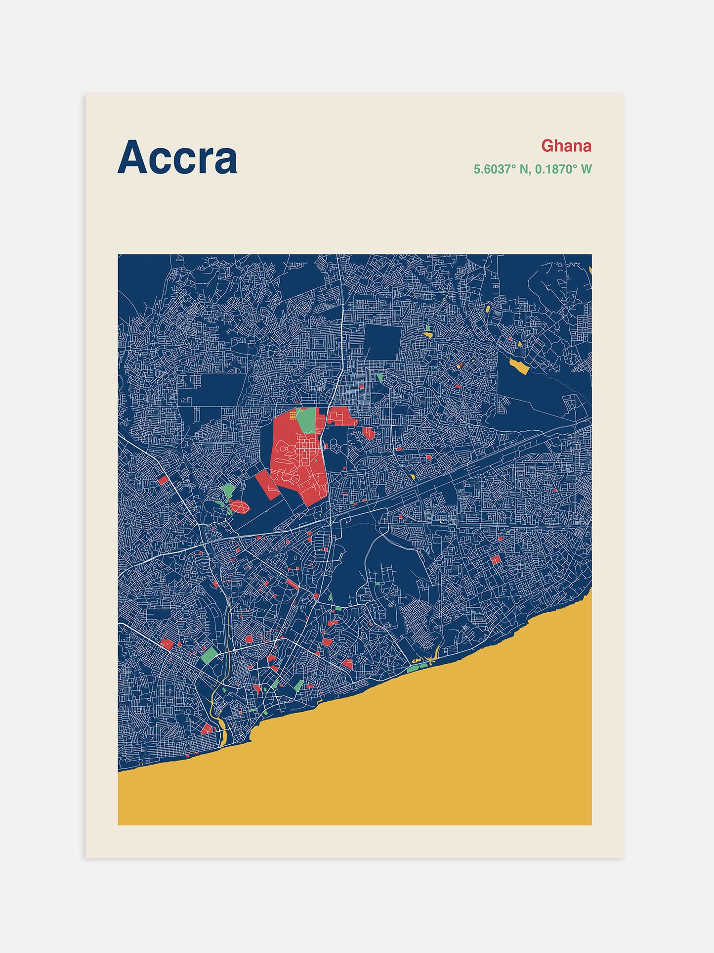 Accra Map Print