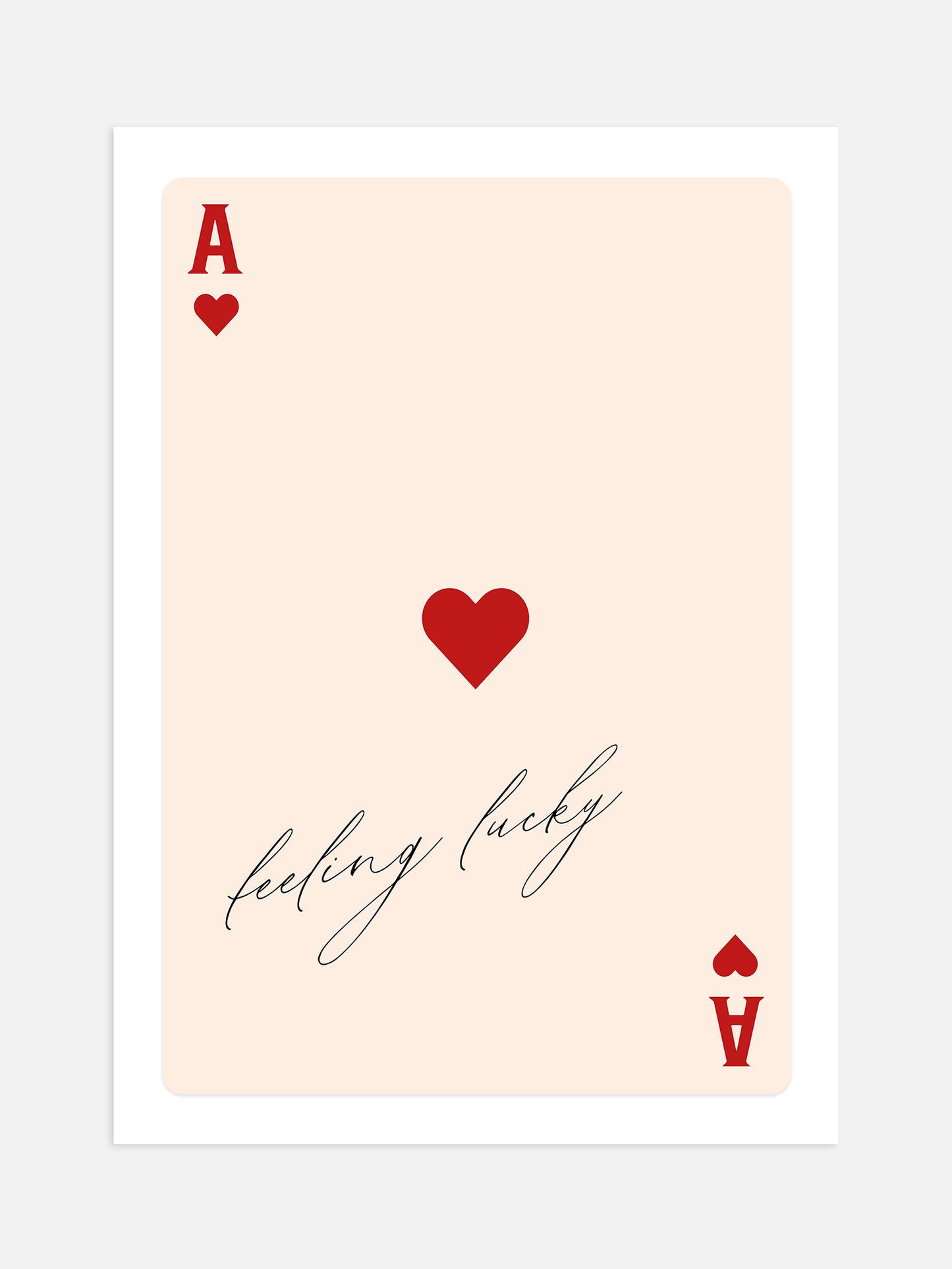 Ace Of Hearts Playing Card Poster