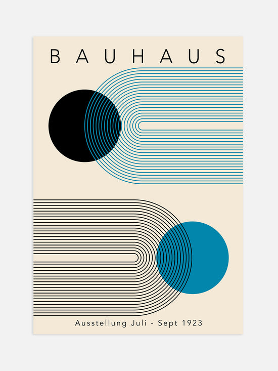Bauhaus Blue Arch Poster