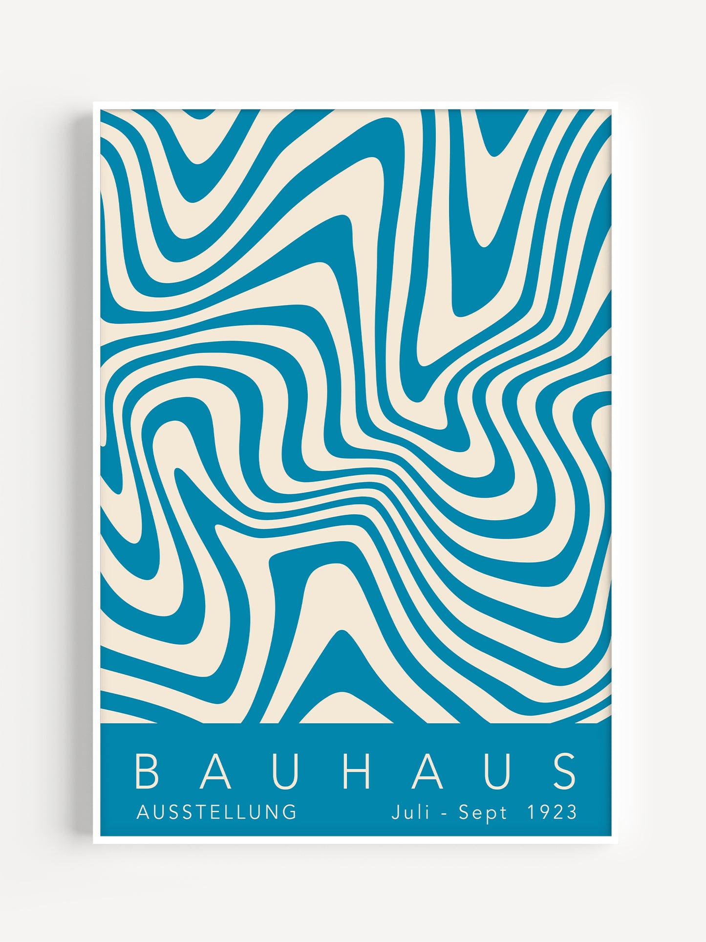 Wavy Blue Bauhaus Poster