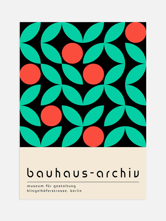Bauhaus Green Petals Poster
