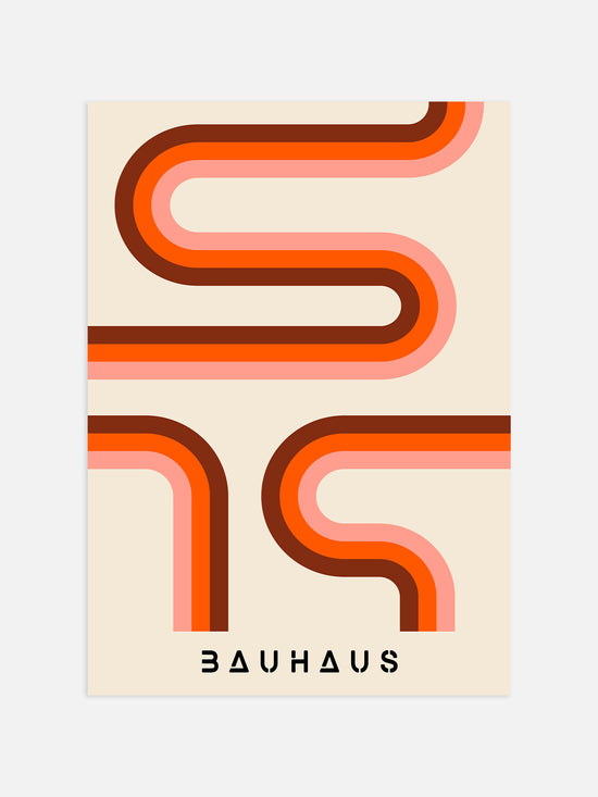 Bauhaus Retro Stripes Poster