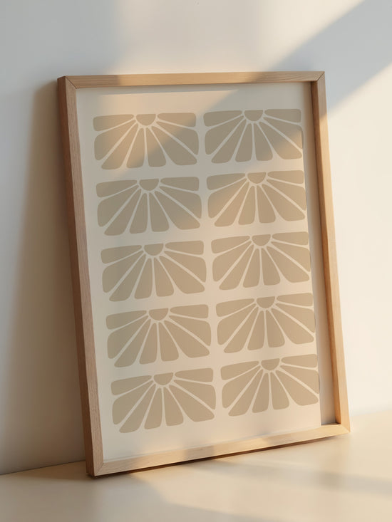 Beige Boho Flower Print