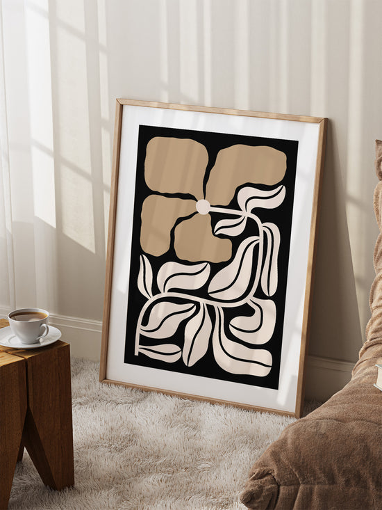 Abstract Beige Flower Print | Digital Download