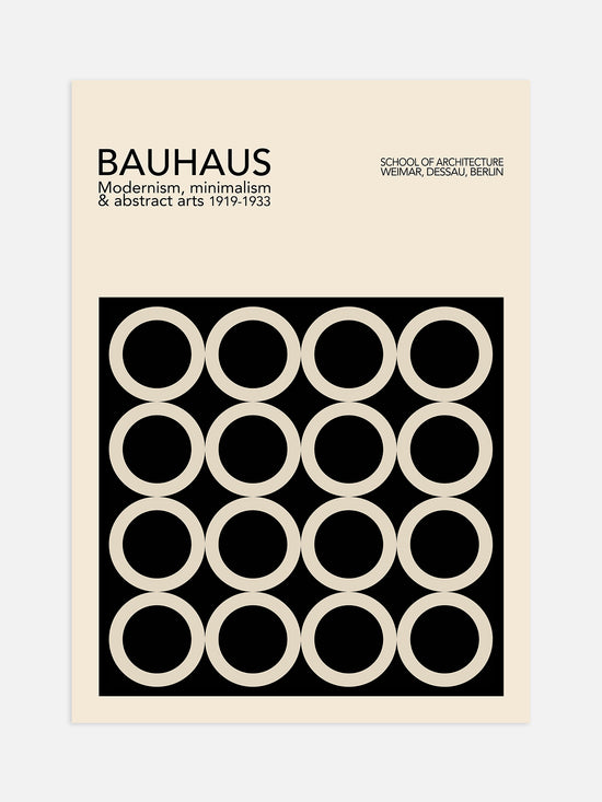 Black Bauhaus Circles Poster | Digital Download