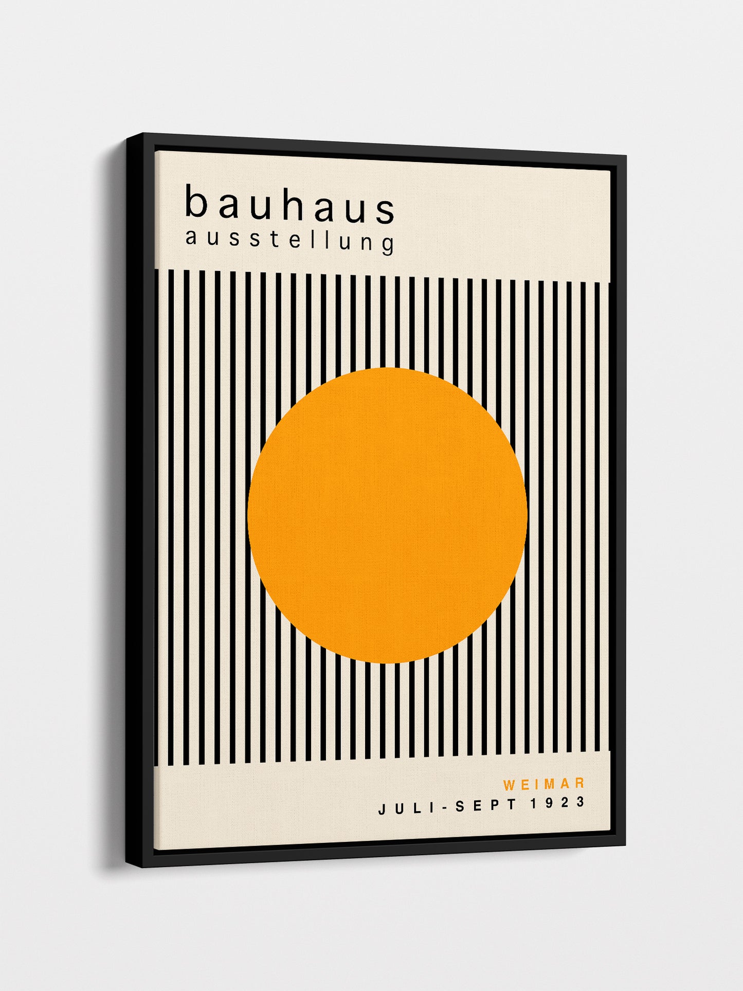 Yellow Circle Bauhaus Framed Canvas