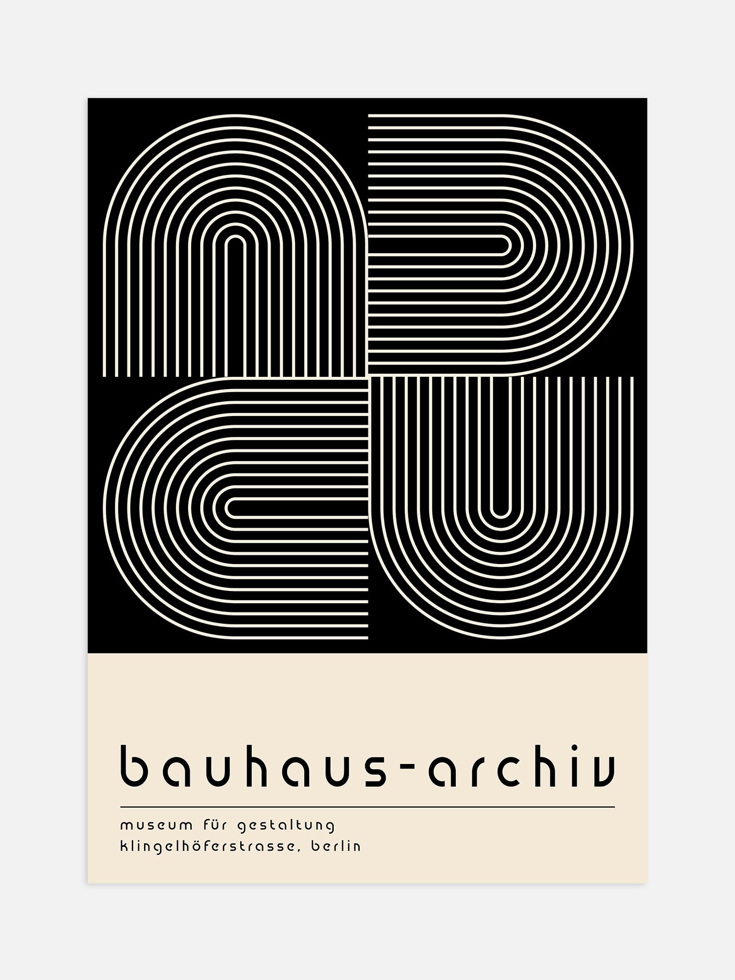 Black Bauhaus Arch Poster
