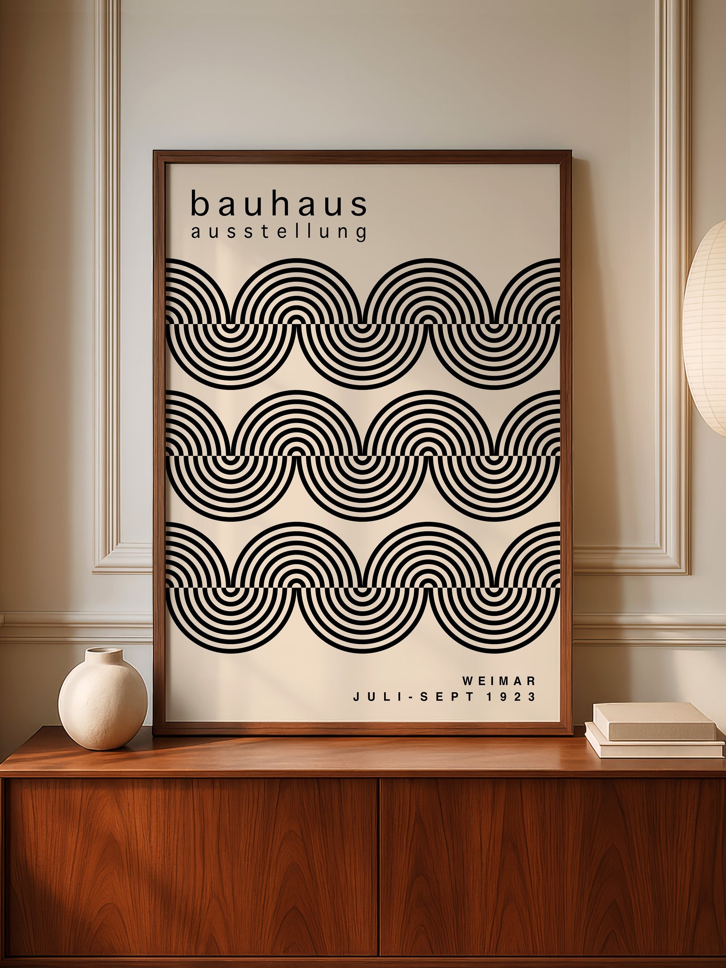 Minimalist Curved Stripes Bauhaus Print | Unframed Poster