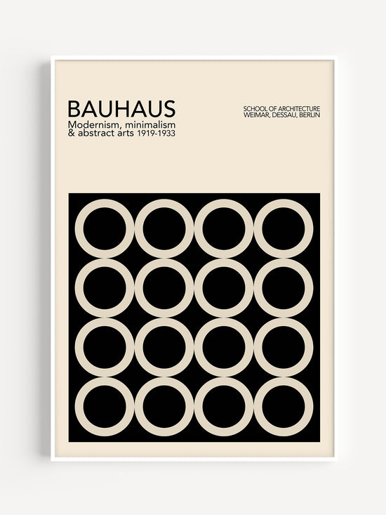 Black Bauhaus Circles Poster | Digital Download