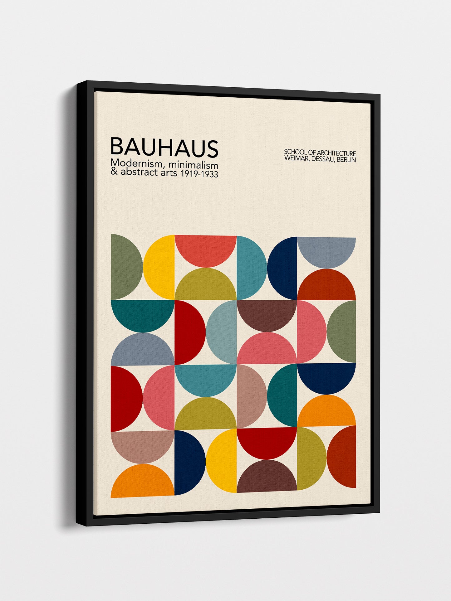 Multicolour Bauhaus Framed Canvas