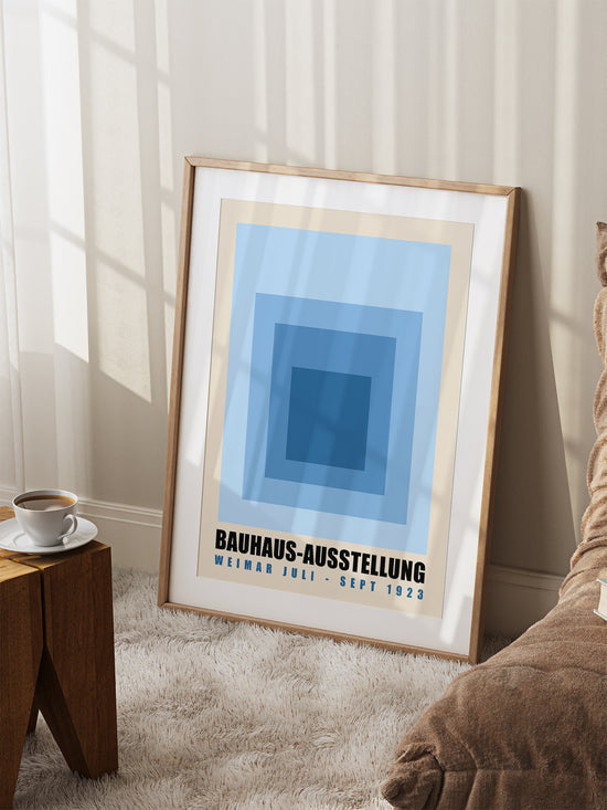 Blue Colour Block Bauhaus Poster