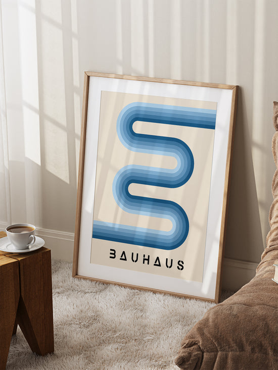 Blue Stripes Bauhaus Poster