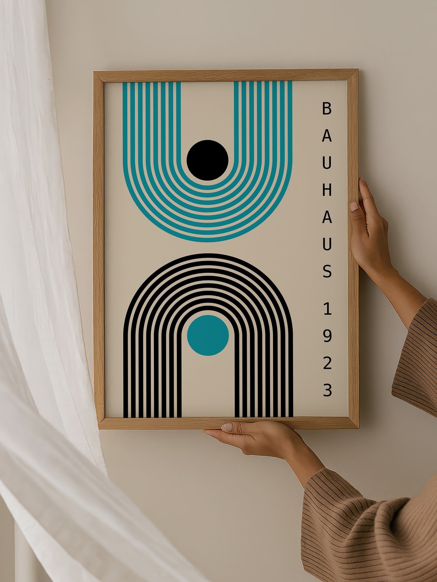 Turquoise Geometric Bauhaus Print