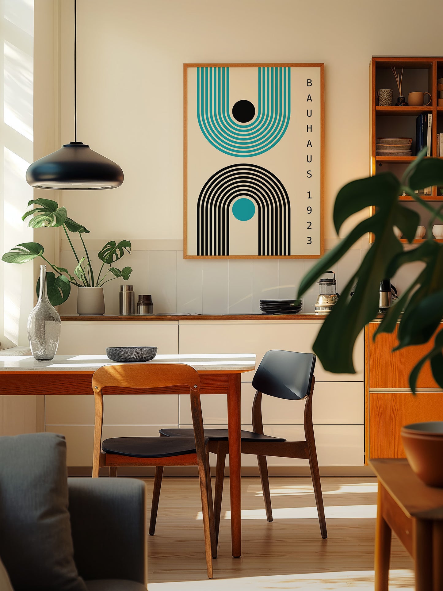 Turquoise Geometric Bauhaus Print