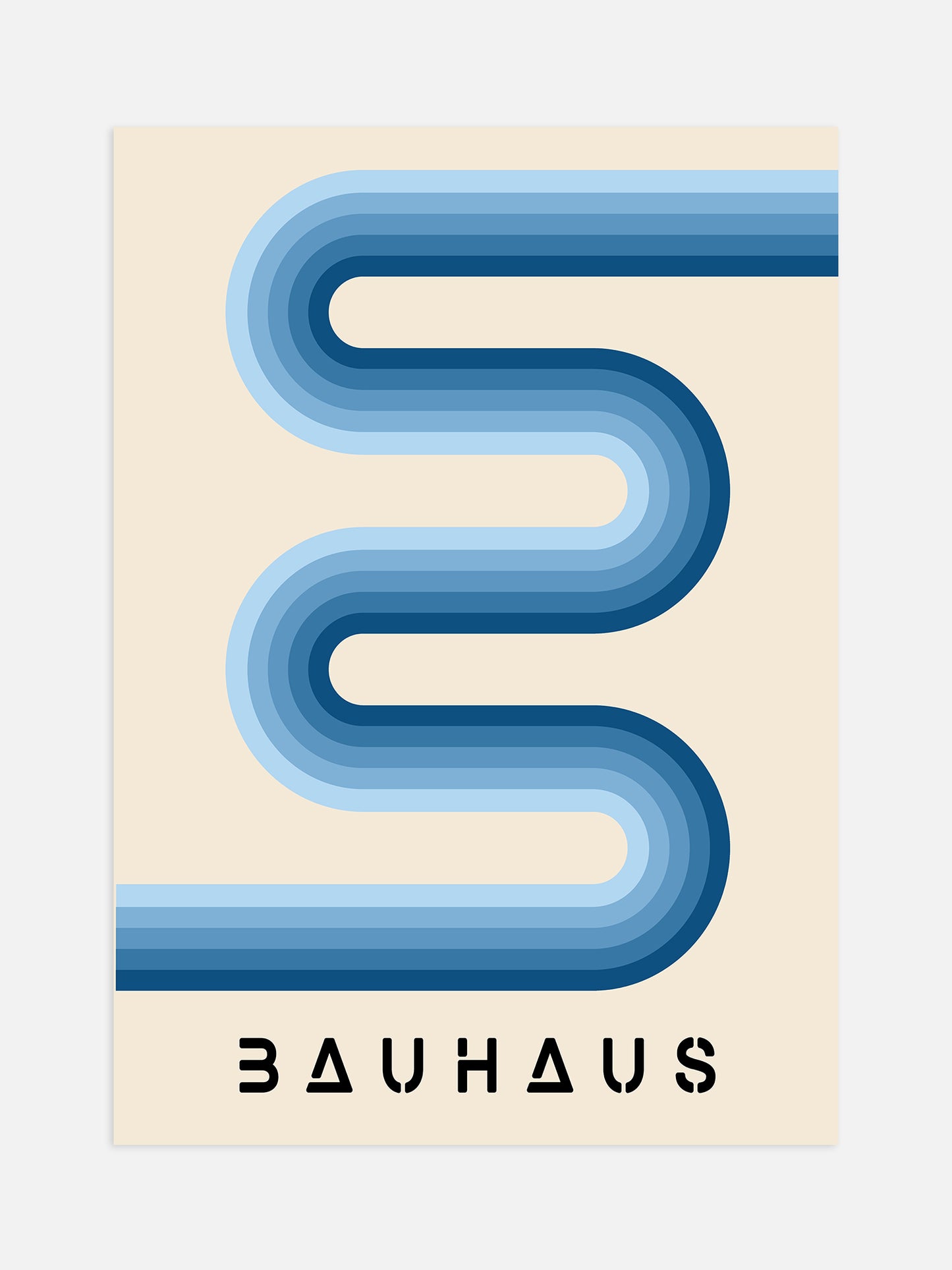 Blue Stripes Bauhaus Poster