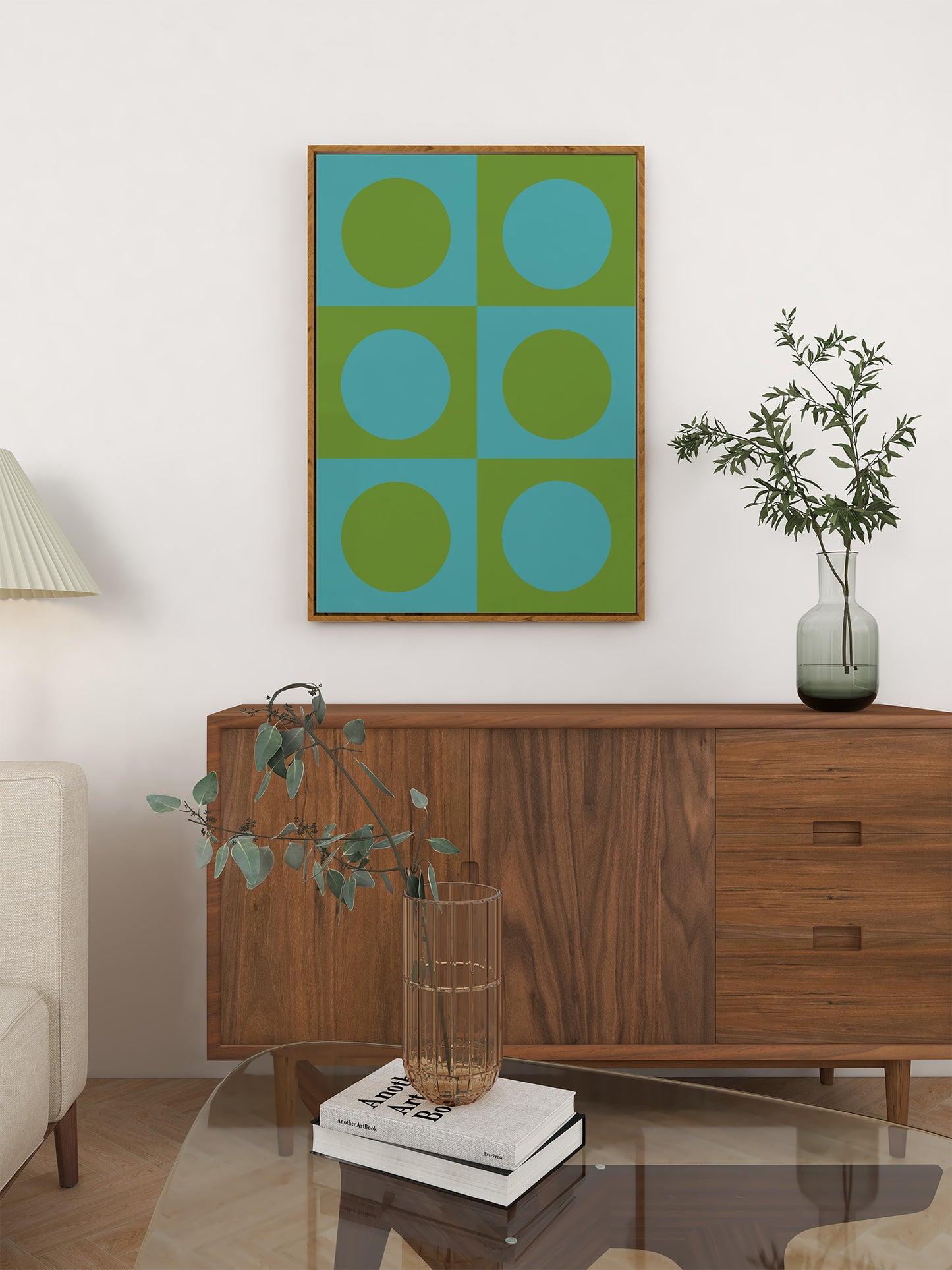 Green And Turquoise Circles Poster