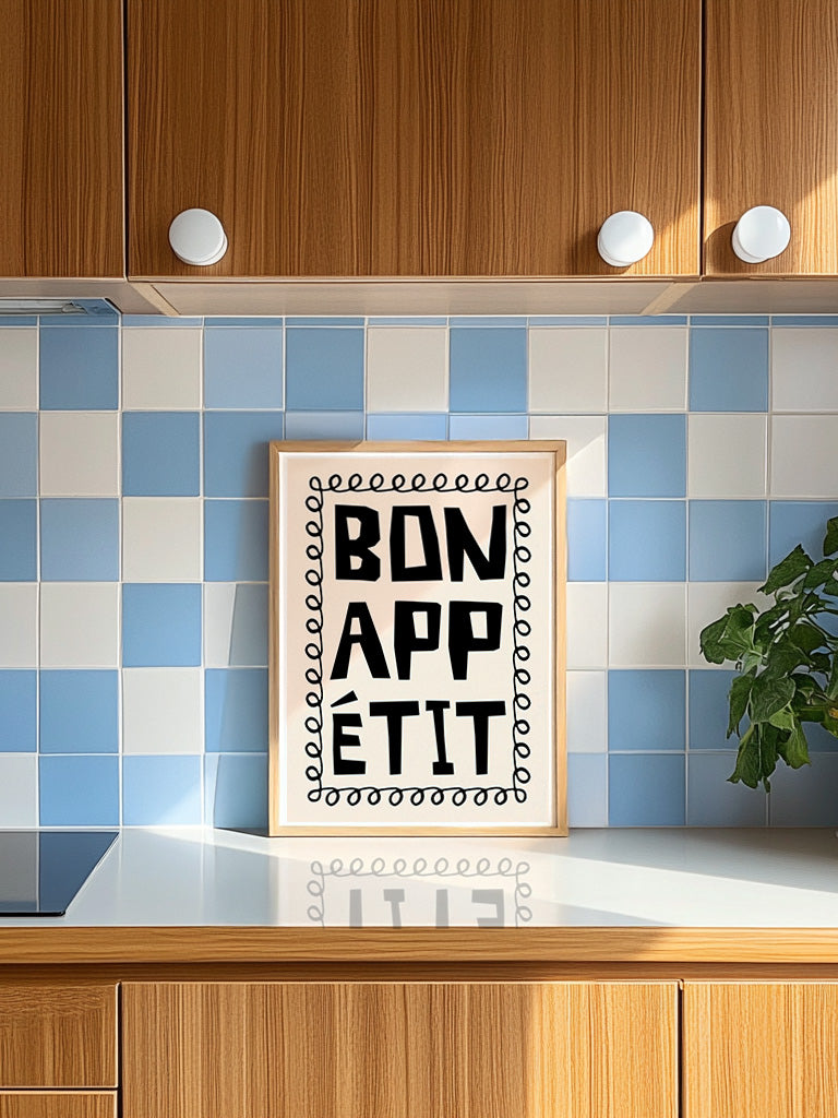 Bon Appetit Kitchen Print - Black