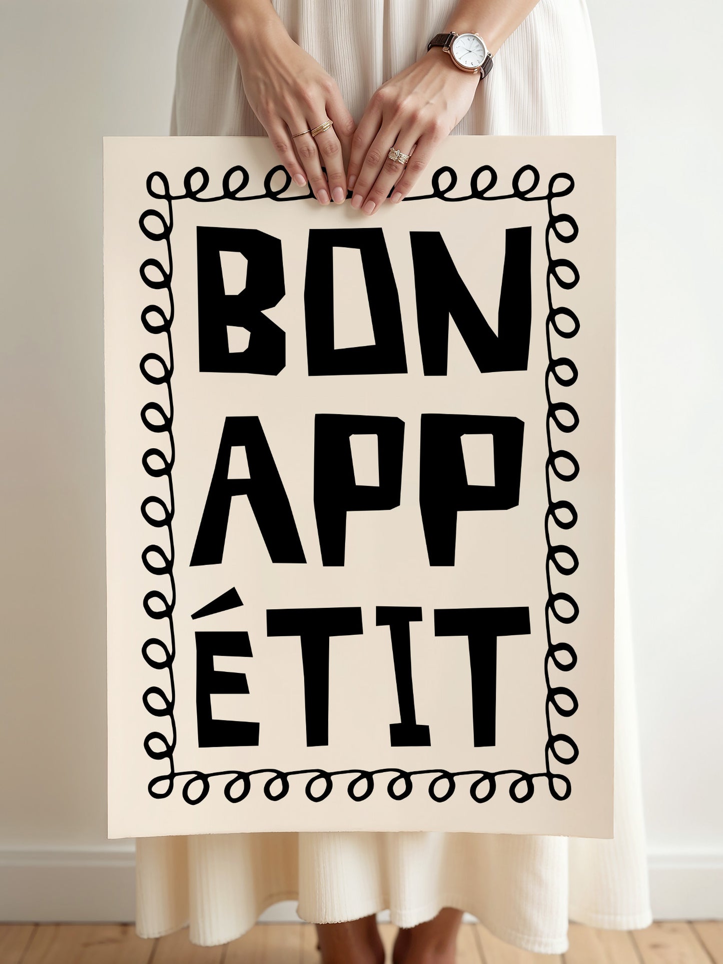 Bon Appetit Kitchen Print - Black