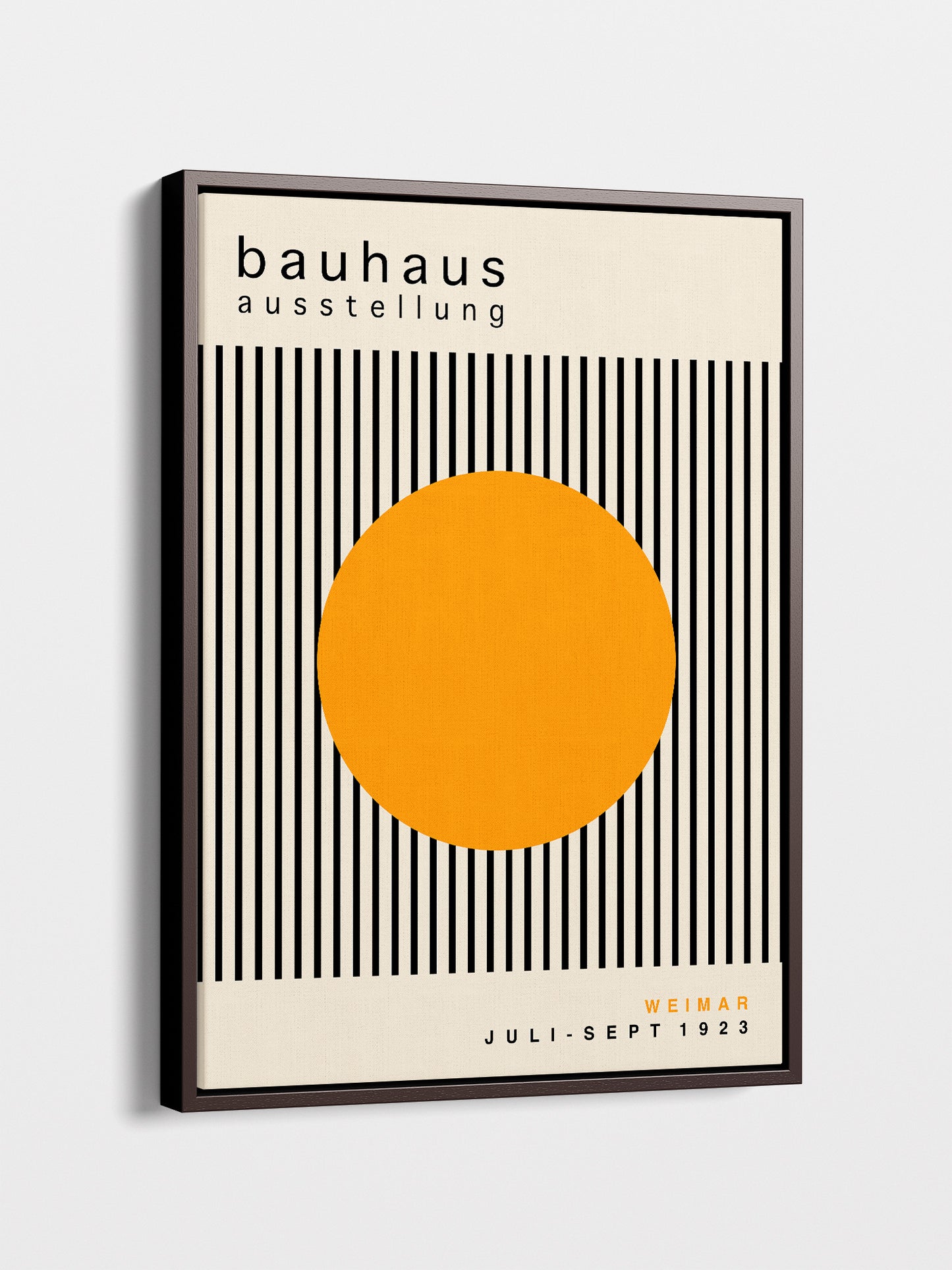 Yellow Circle Bauhaus Framed Canvas