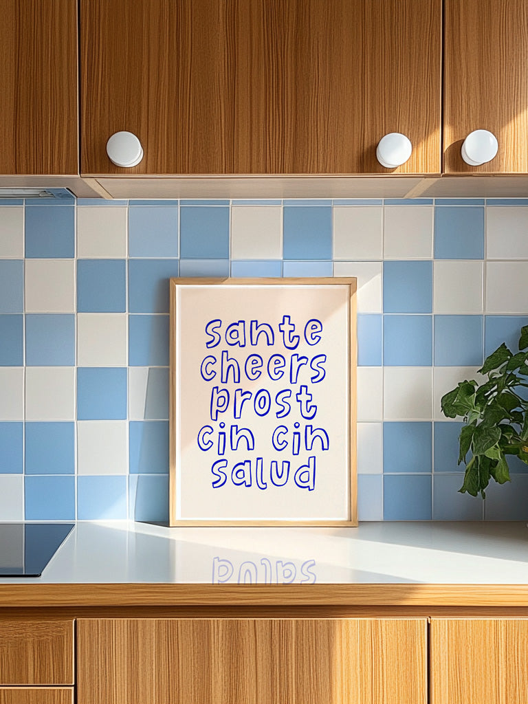 Retro Cin Cin Typography Print | Digital Download