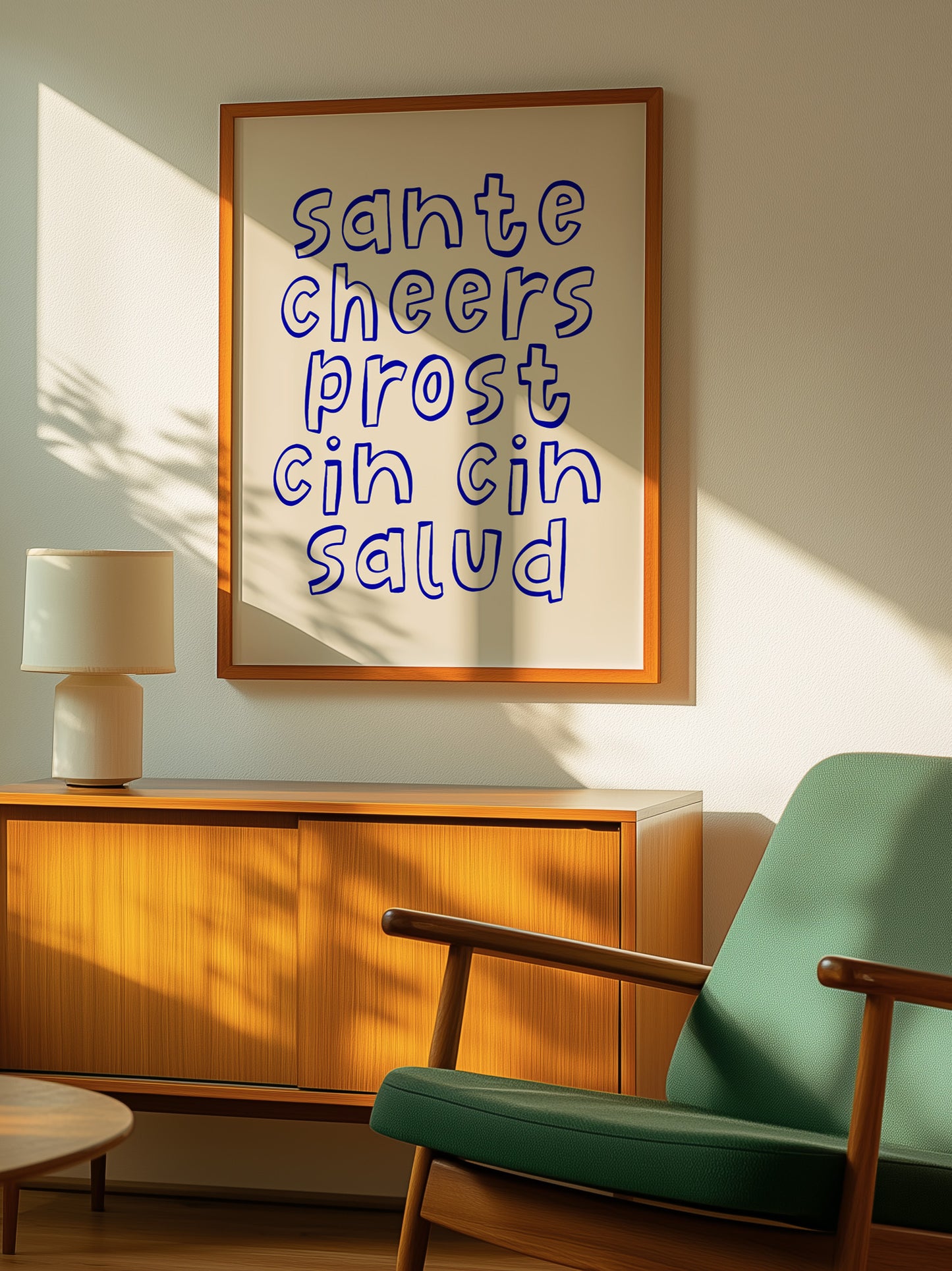 Cheers Typography Print | Blue