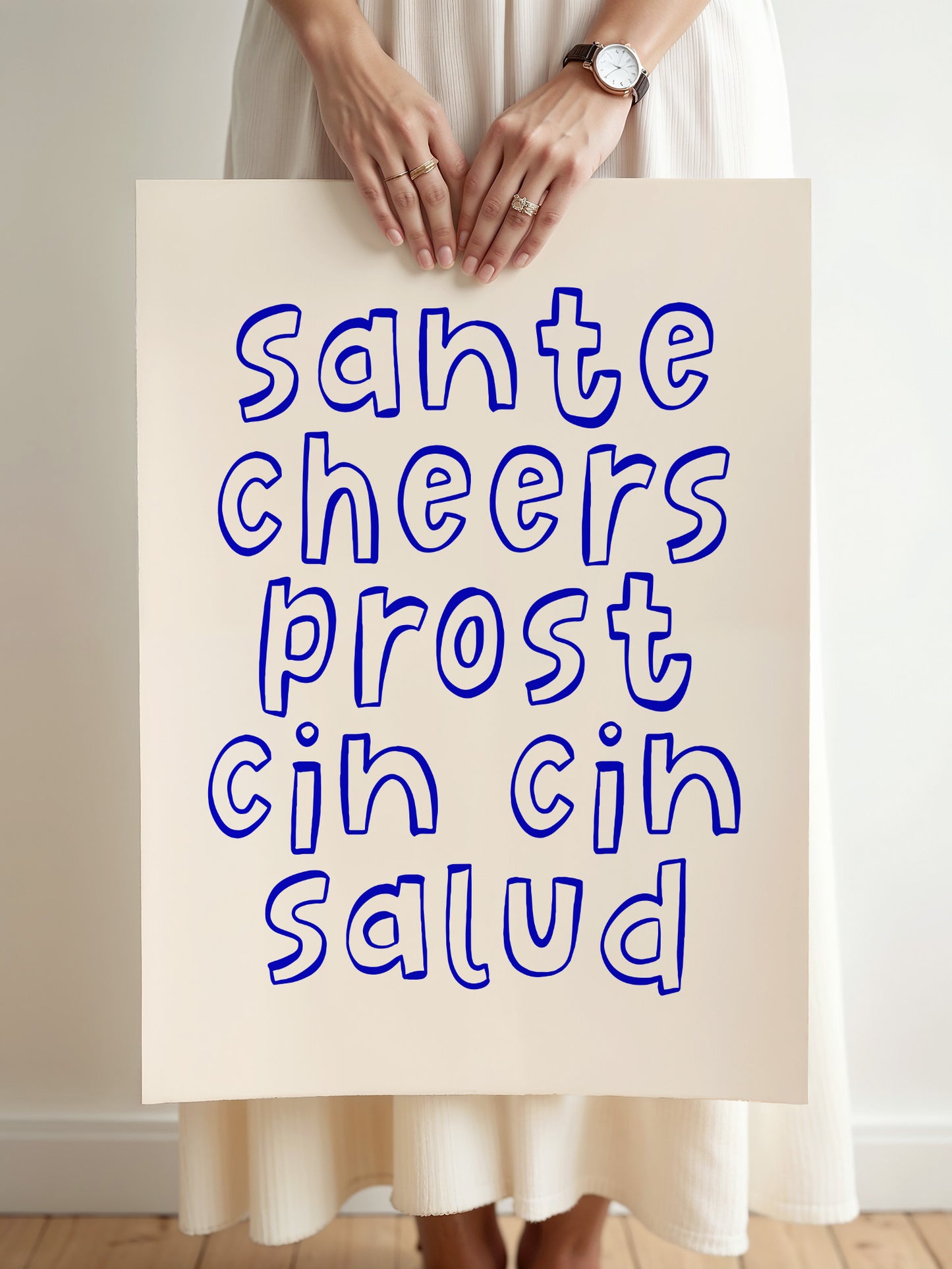 Retro Cin Cin Typography Print | Digital Download
