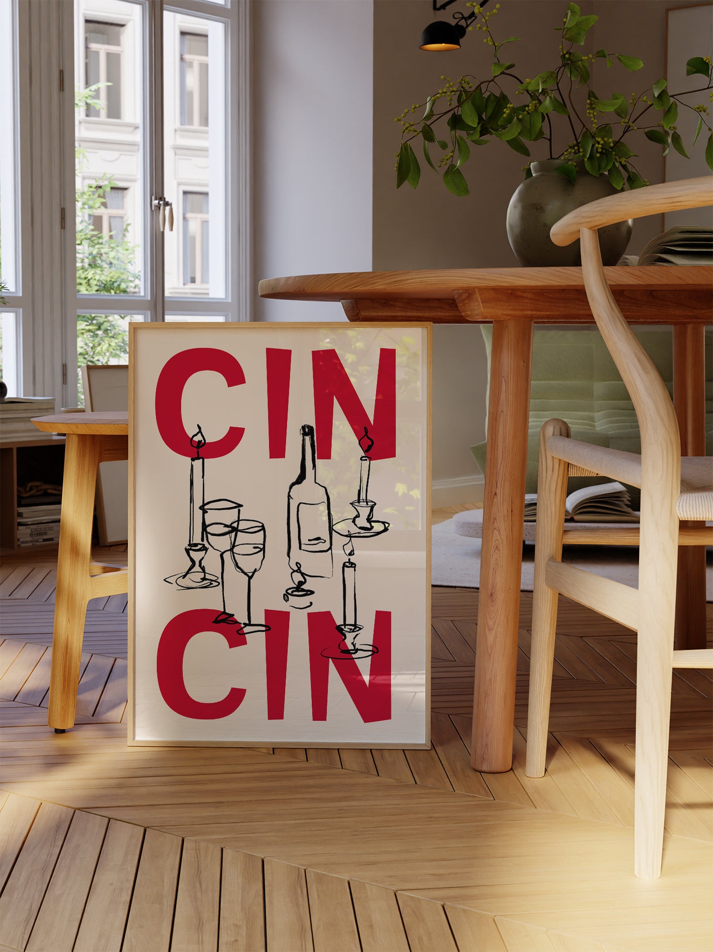 Cin Cin Wine Illustration Poster