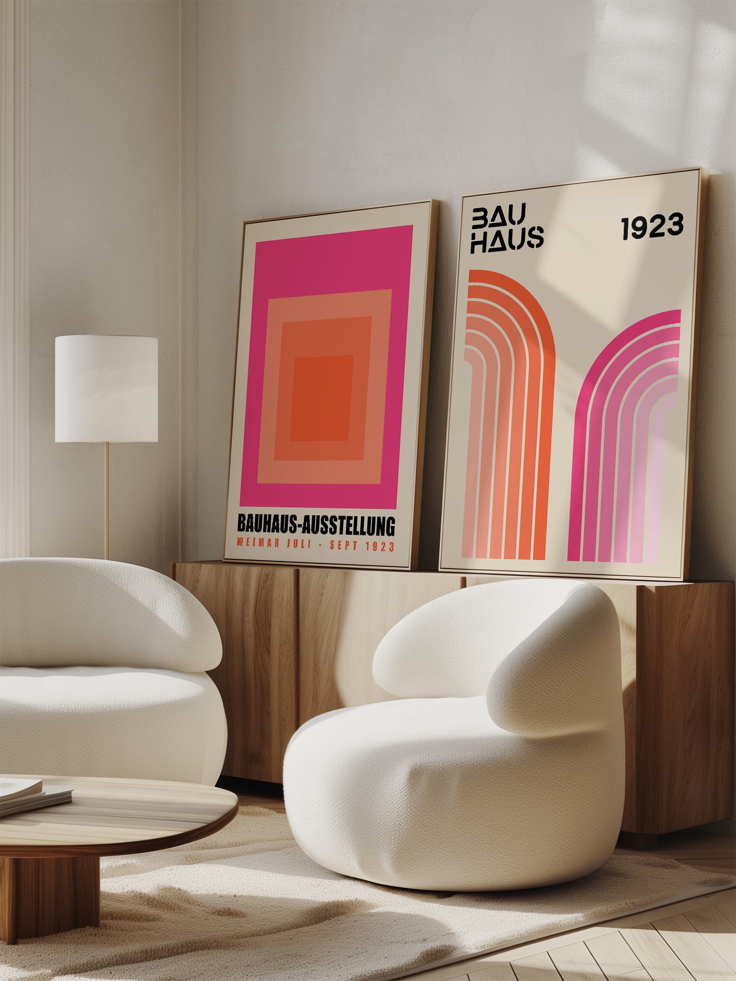 Pink Bauhaus Print Set