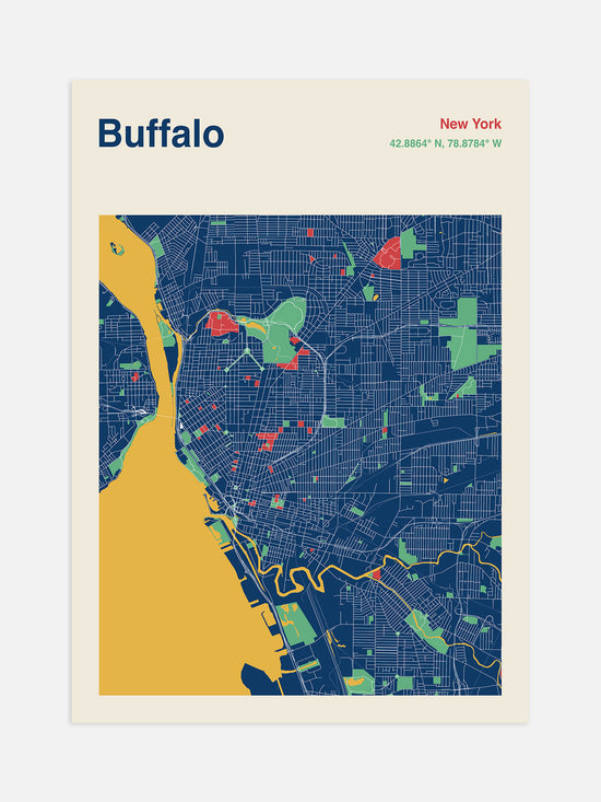 Buffalo NY Map Print