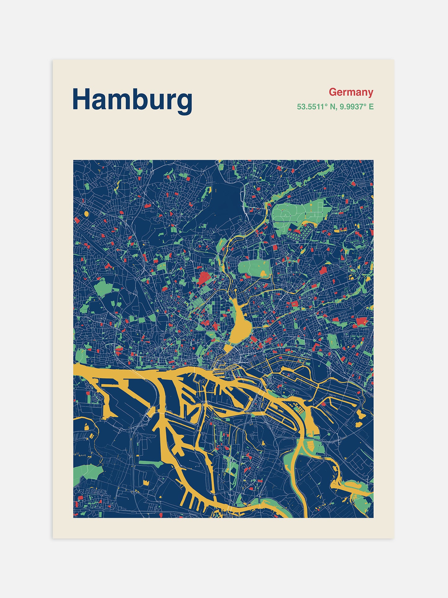 Hamburg Map Print