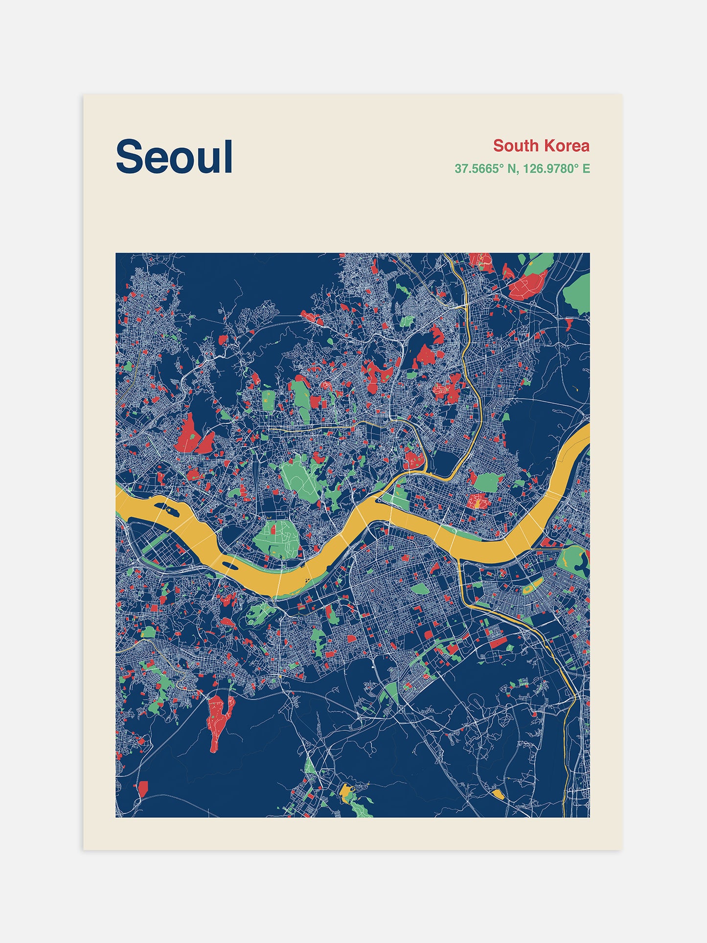 Seoul Map Print