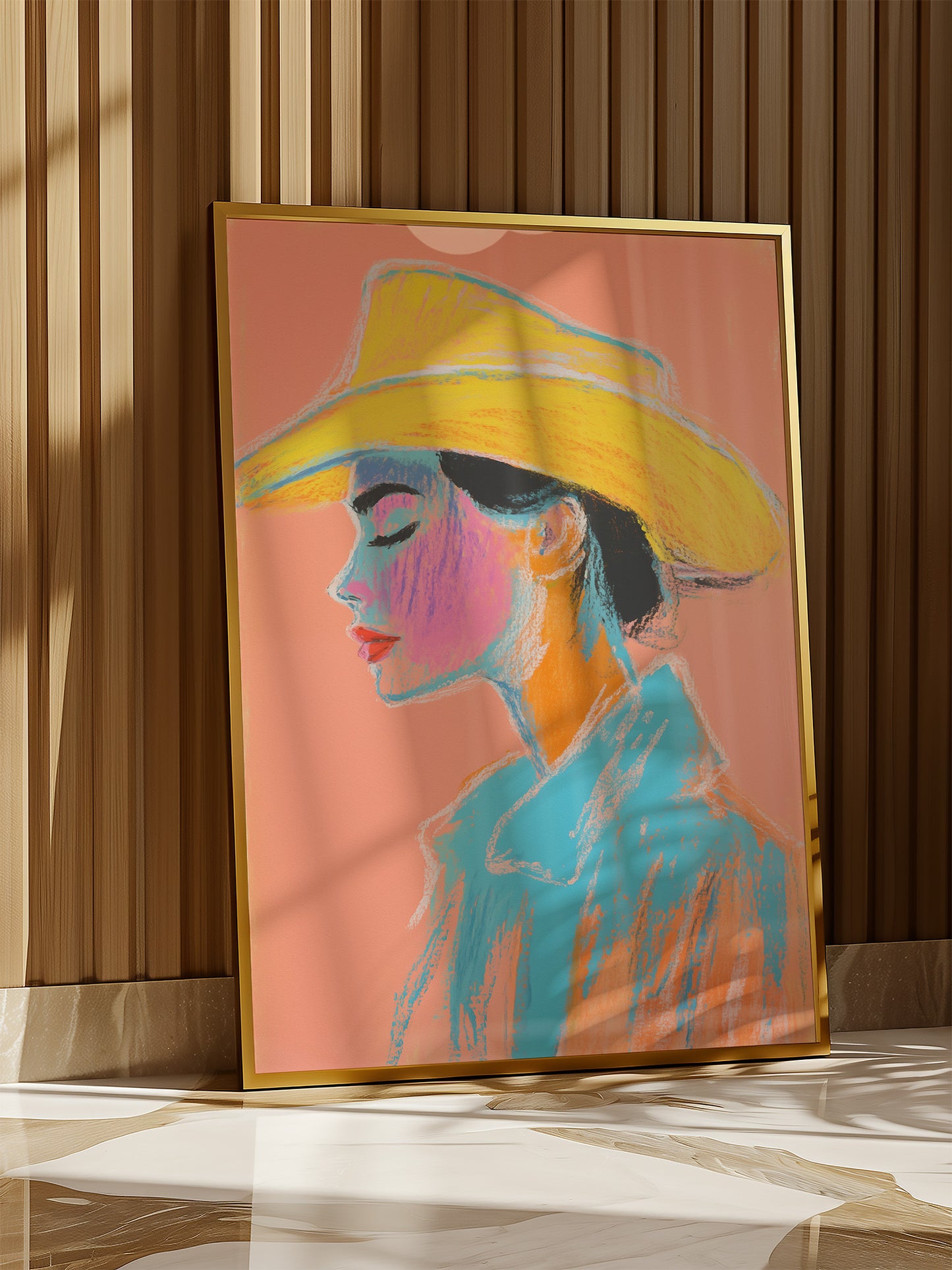 Abstract Cowgirl Portrait Print | Digital Download